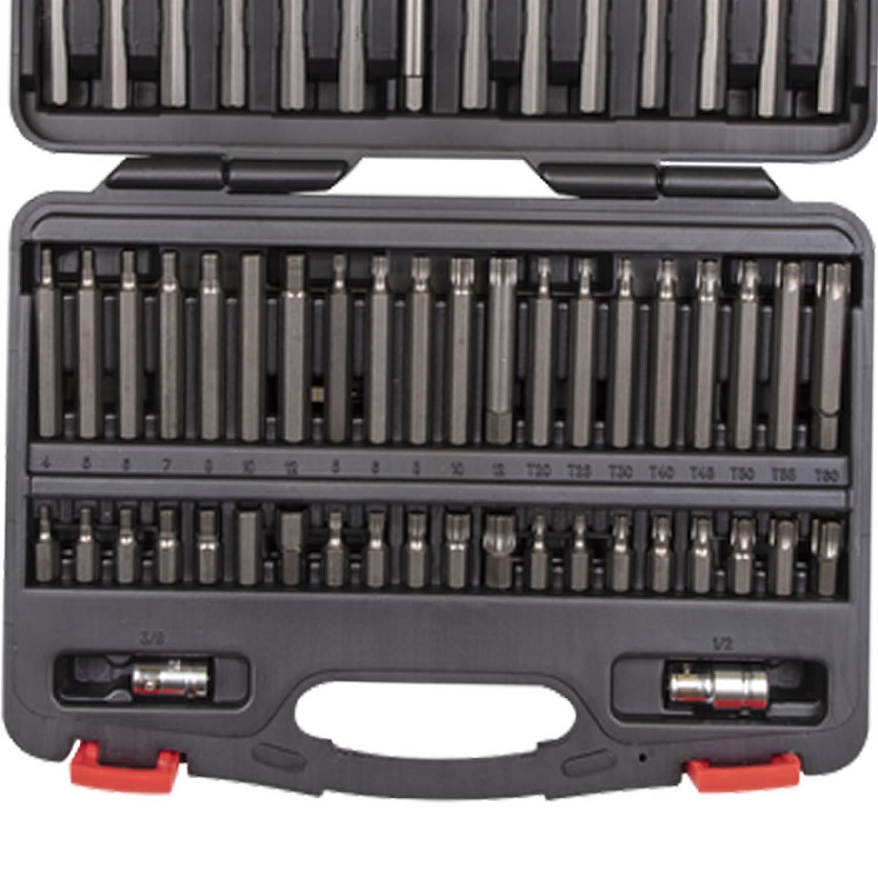 Sealey TRX-Star/Sec TRX-Star/Hex/Ribe/Spline Bit Set 74pc 1/2&3/8"