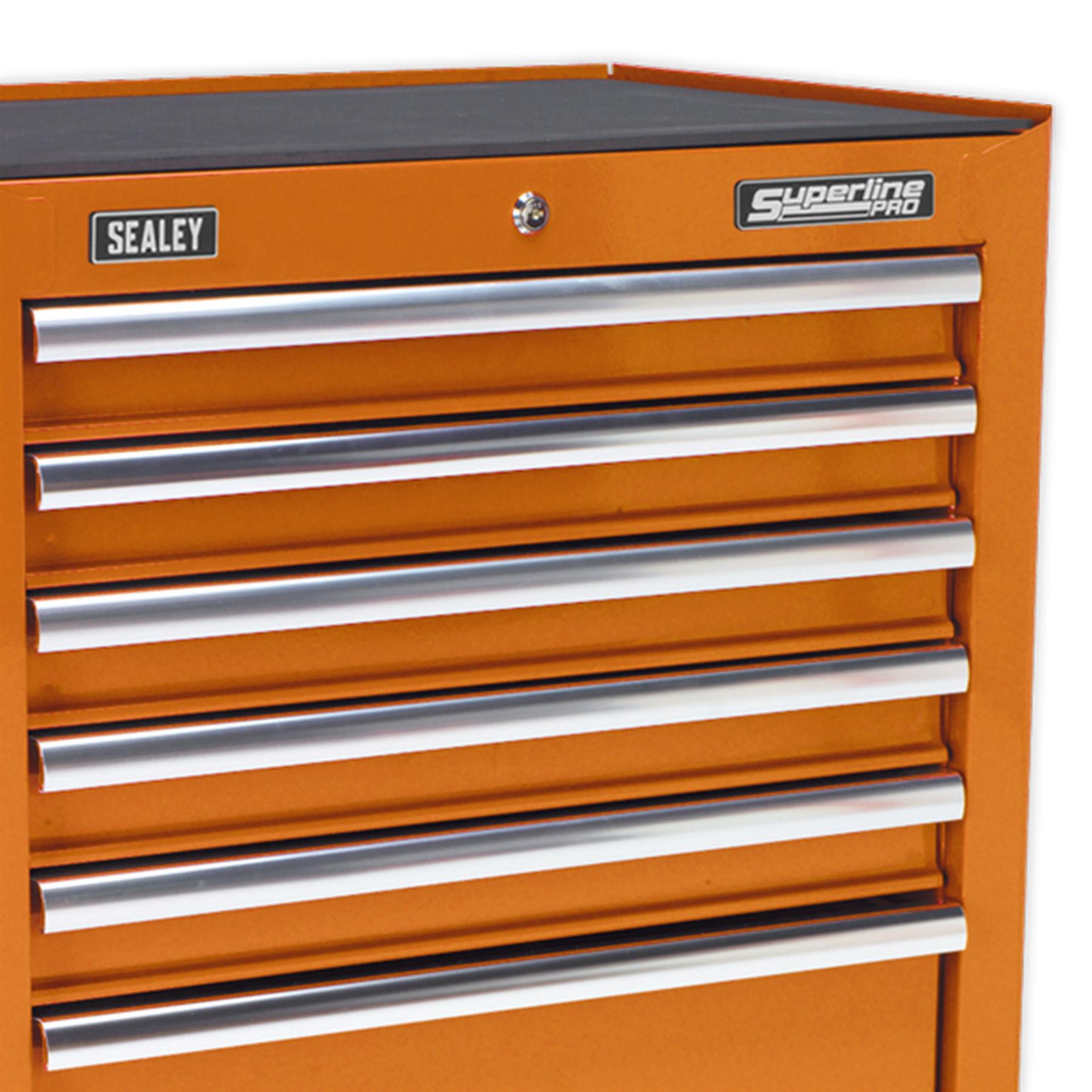 Sealey Rollcab 7 Drawer with Ball Bearing Slides - Orange