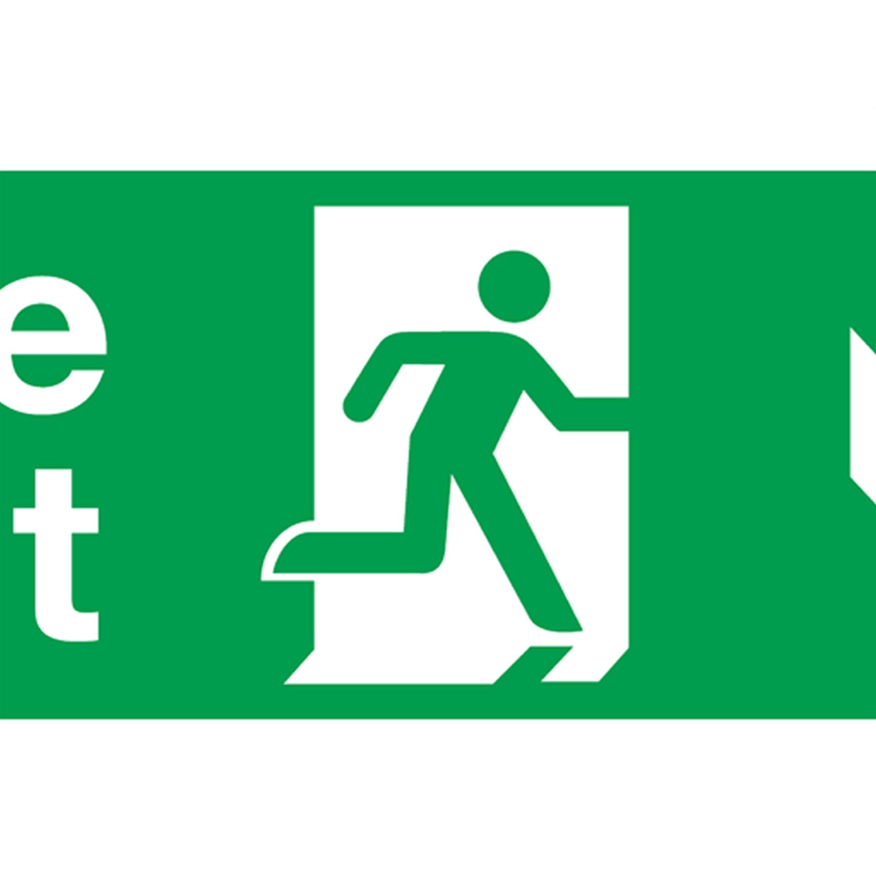 Safe Conditions Safety Sign - Fire Exit (Down) - Self-Adhesive Vinyl