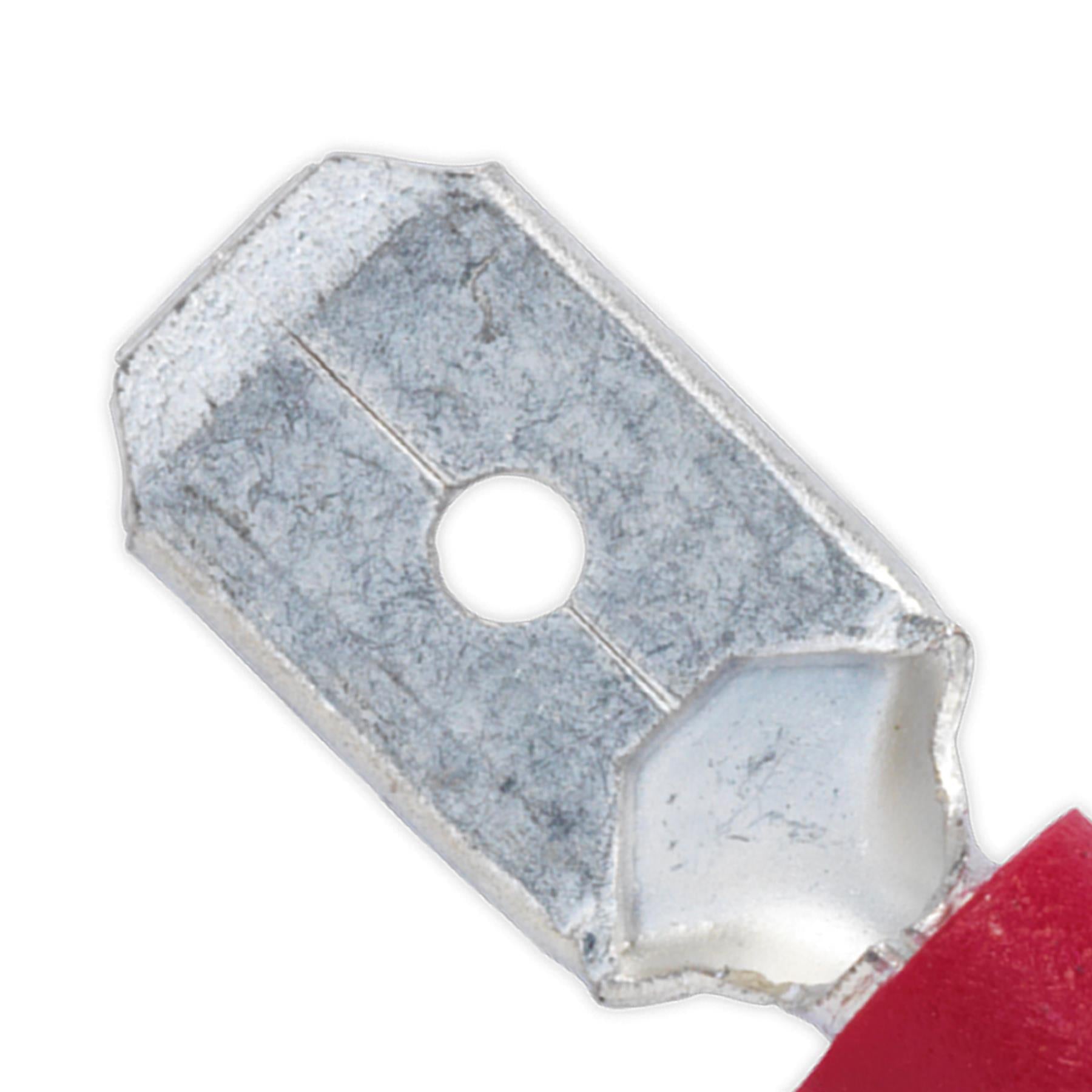 Sealey Push-On Terminal 6.3mm Male Red Pack of 100