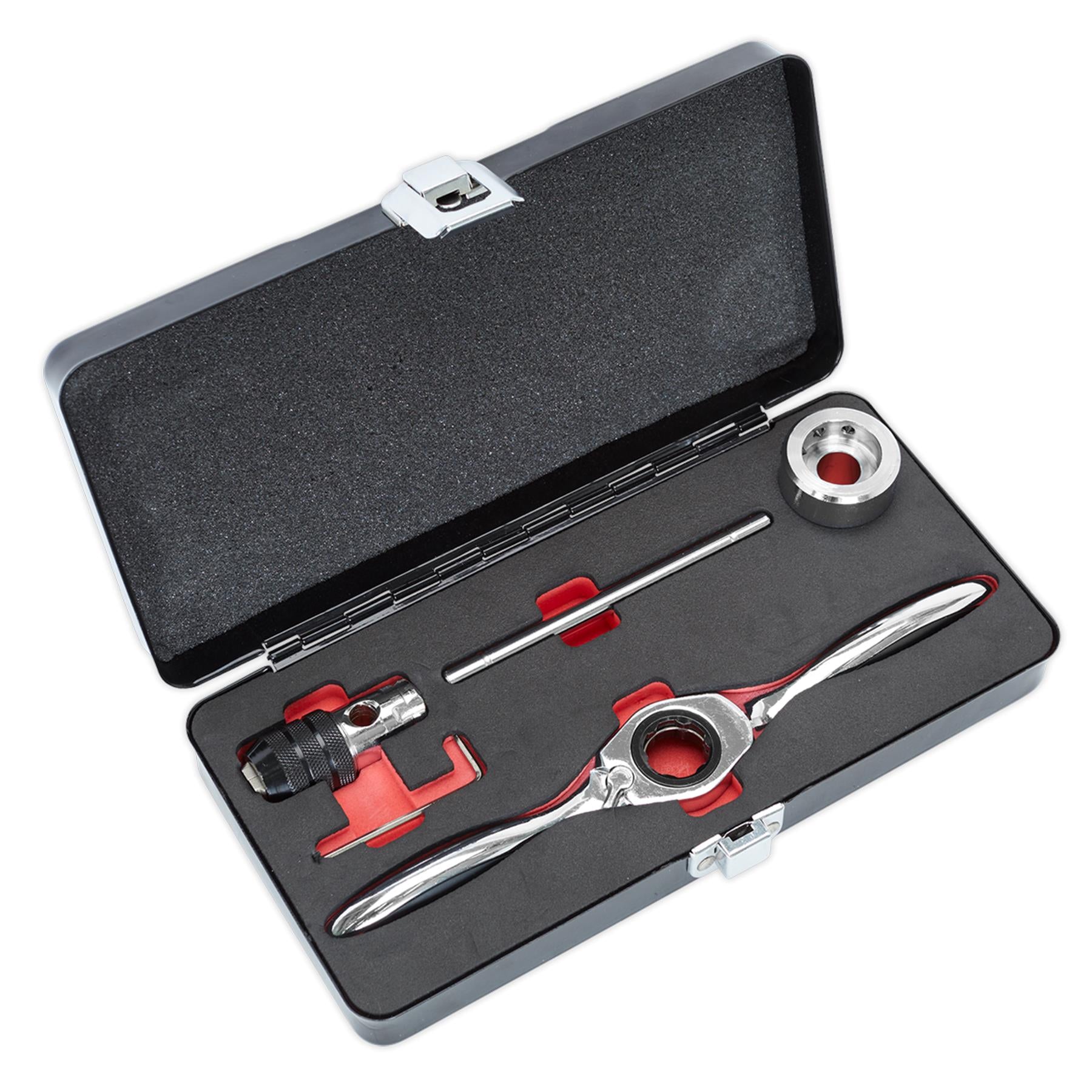 Sealey 5pc Bi-Directional Ratchet Tap and Die Holder Set Steel M3 - M12