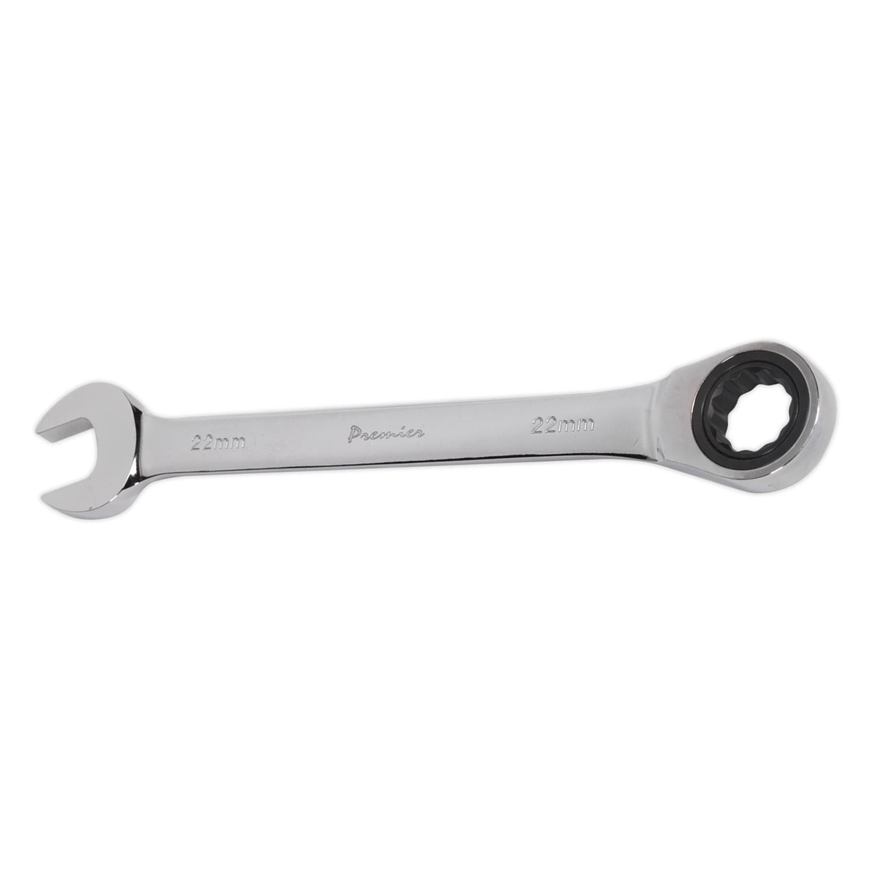 Sealey Ratchet Combination Spanner 22mm Chrome Vanadium Steel