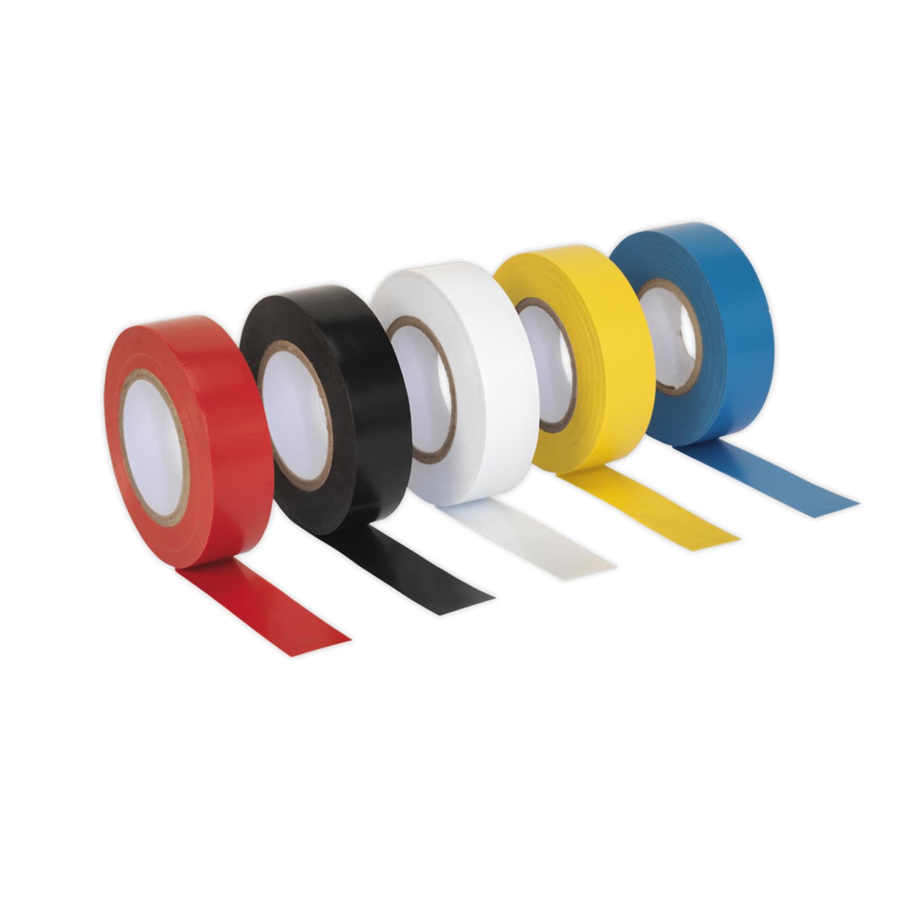 Sealey PVC Insulating Tape 19mm x 20m Mixed Colours Pack of 10