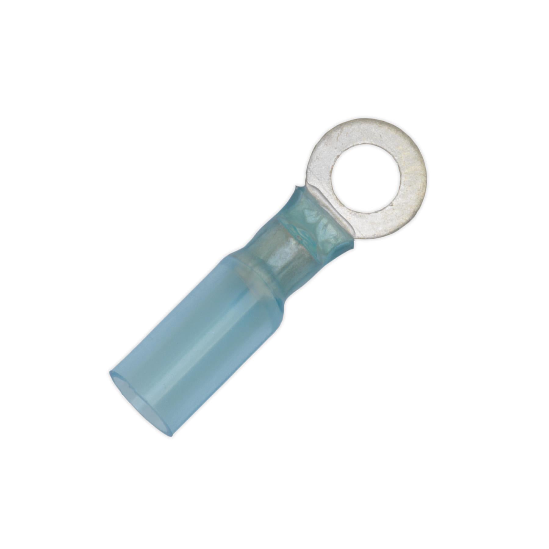 Sealey Heat Shrink Ring Terminal Ø6.4mm Blue Pack of 25