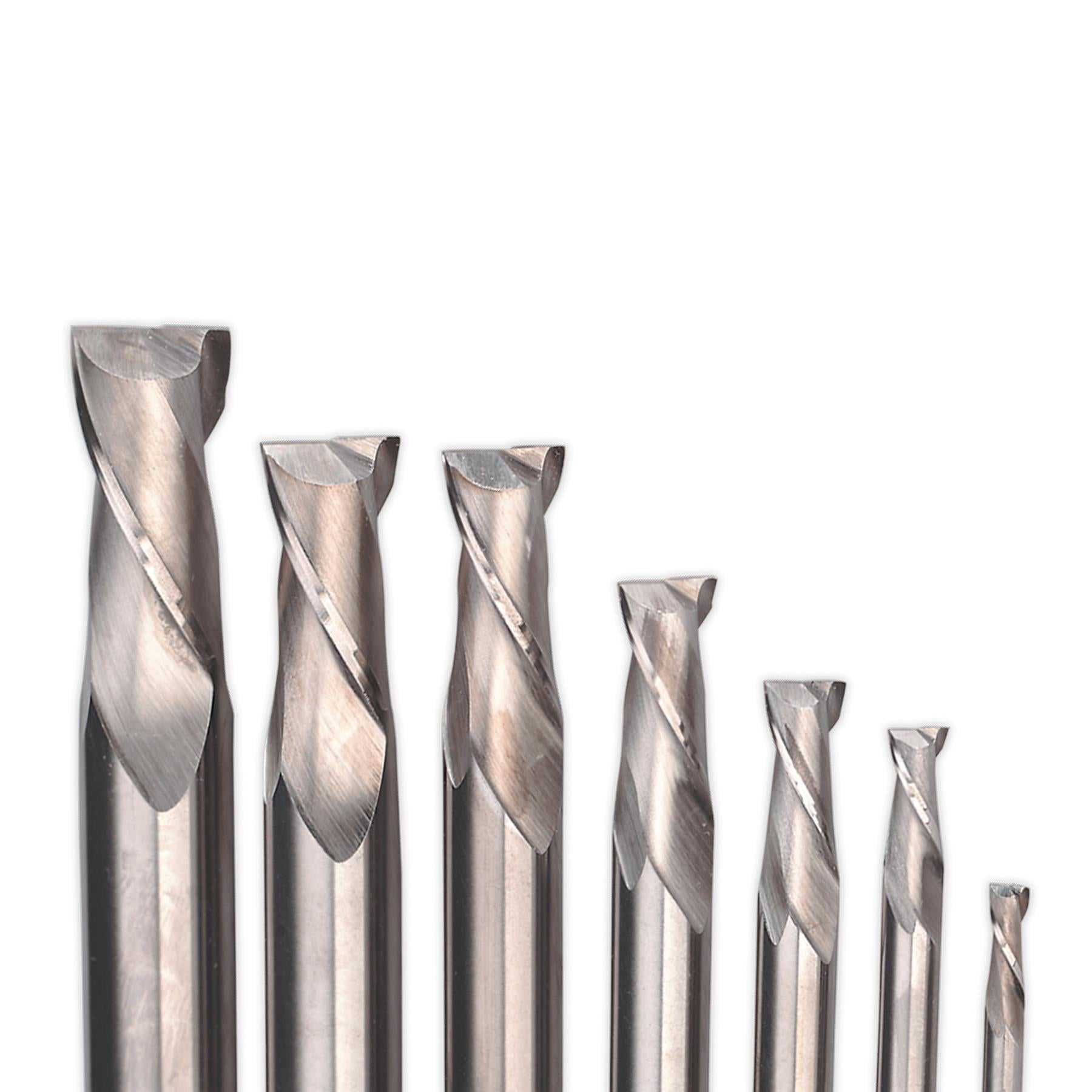 Sealey HSS End Mill Set 4-16mm 2 Flute Comprehensive Range Of High Quality
