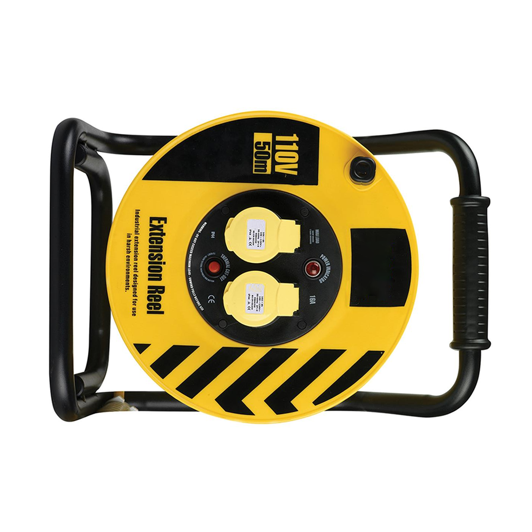 Defender Heavy Duty Cable Reel 1.5mm2 2-Way 16A 50m 110V