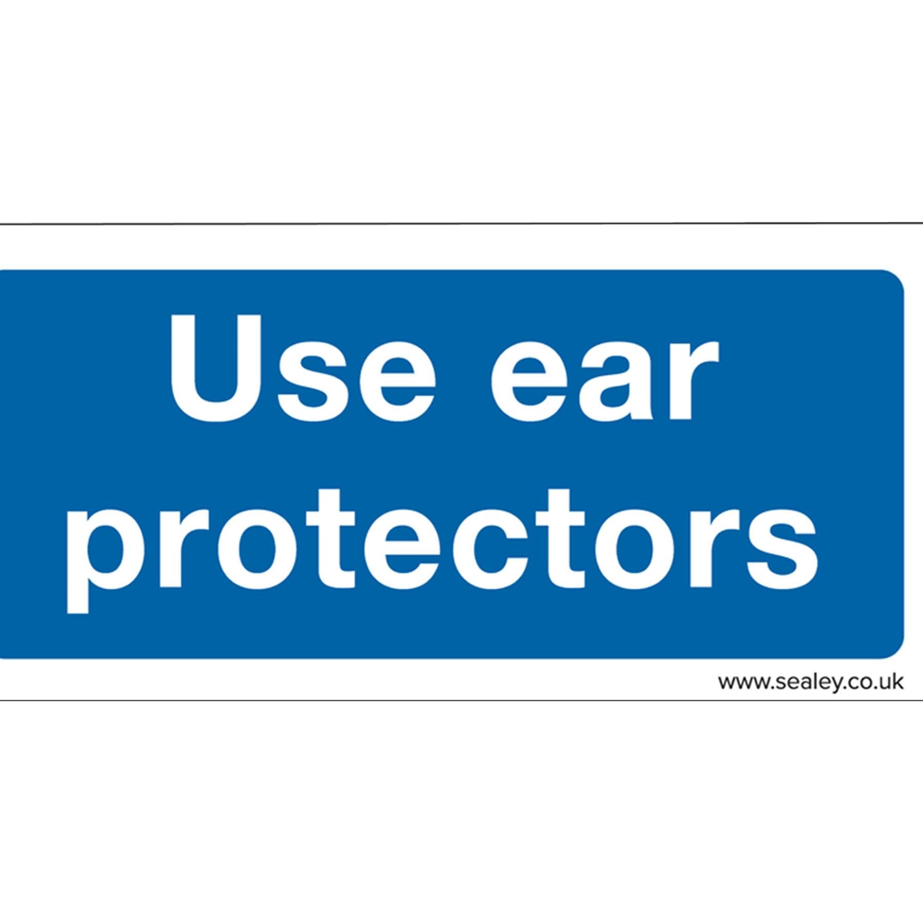 Mandatory Safety Sign - Use Ear Protectors - Self-Adhesive Vinyl