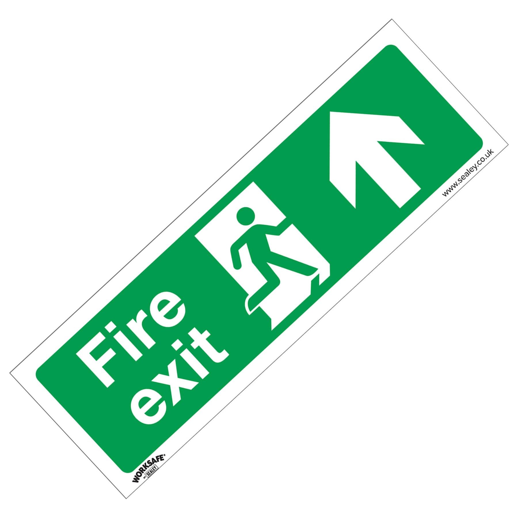 Safe Conditions Safety Sign - Fire Exit (Up) - Self-Adhesive Vinyl