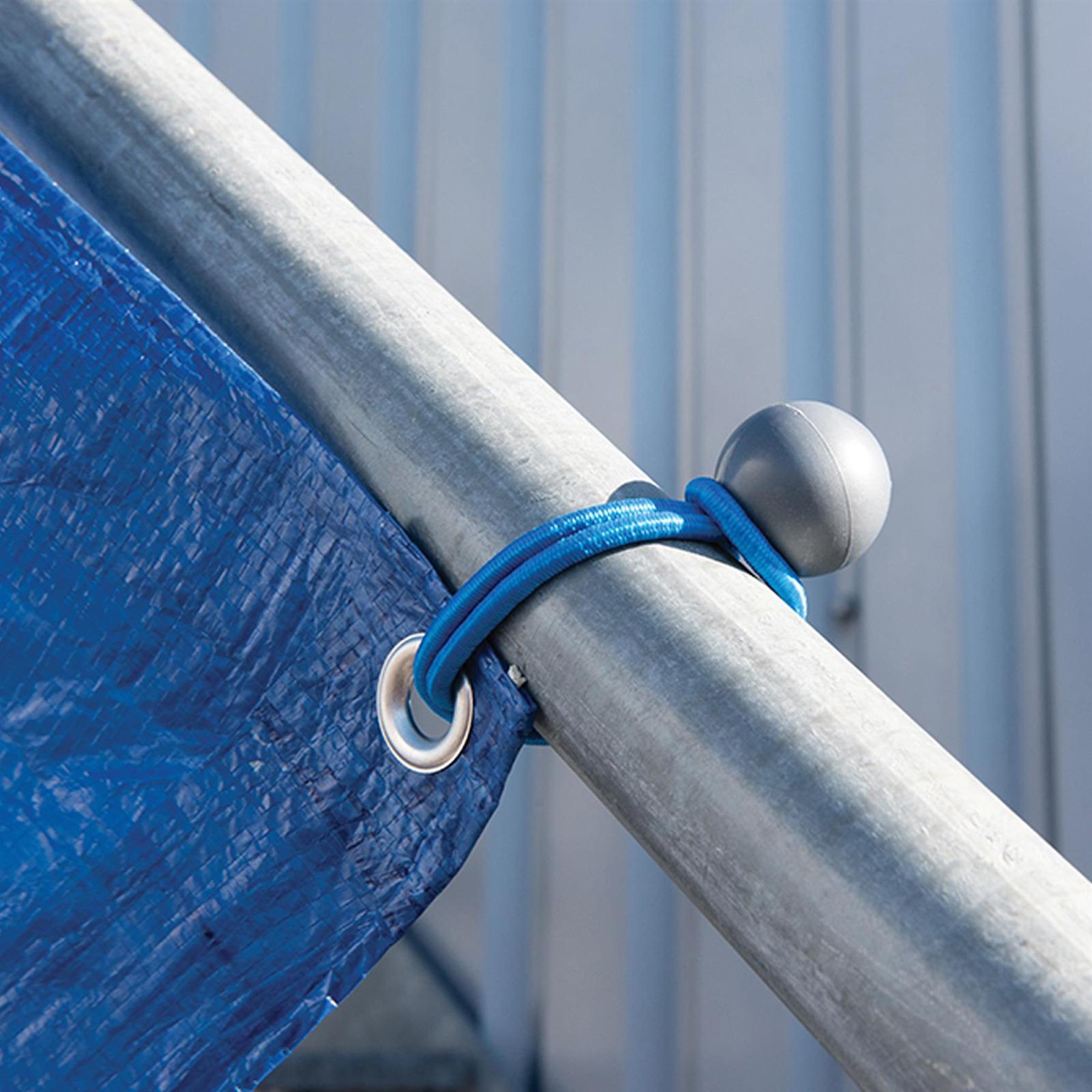 10Pk Tarpaulin Ball Bungees 175mm Stretches To 300mm Length Ball Dia 29mm