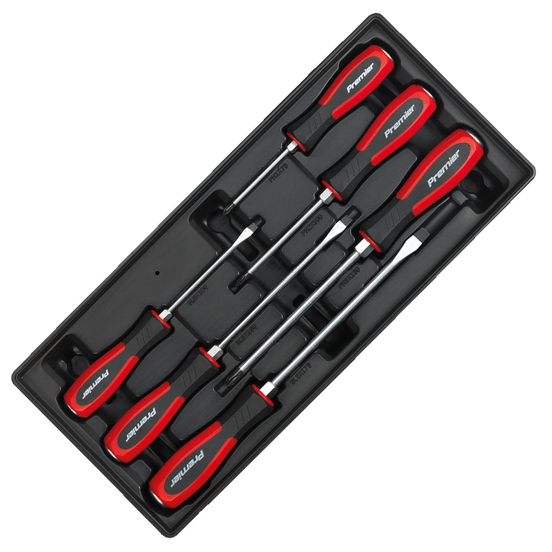 Tool Tray with Hammer-Thru Screwdriver Set 6pc Sealey
