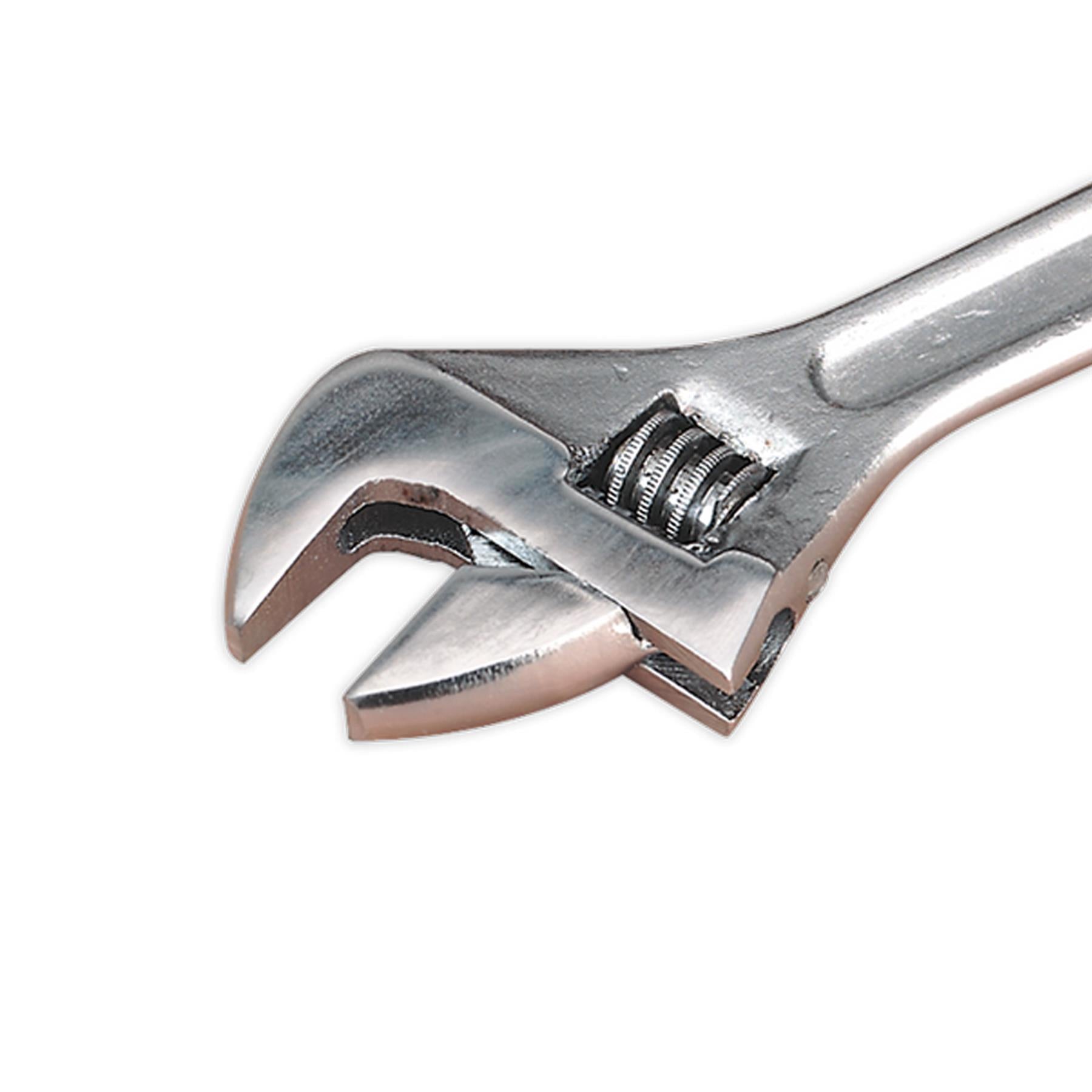 Sealey Adjustable Wrench 200mm Steel with a chrome plated