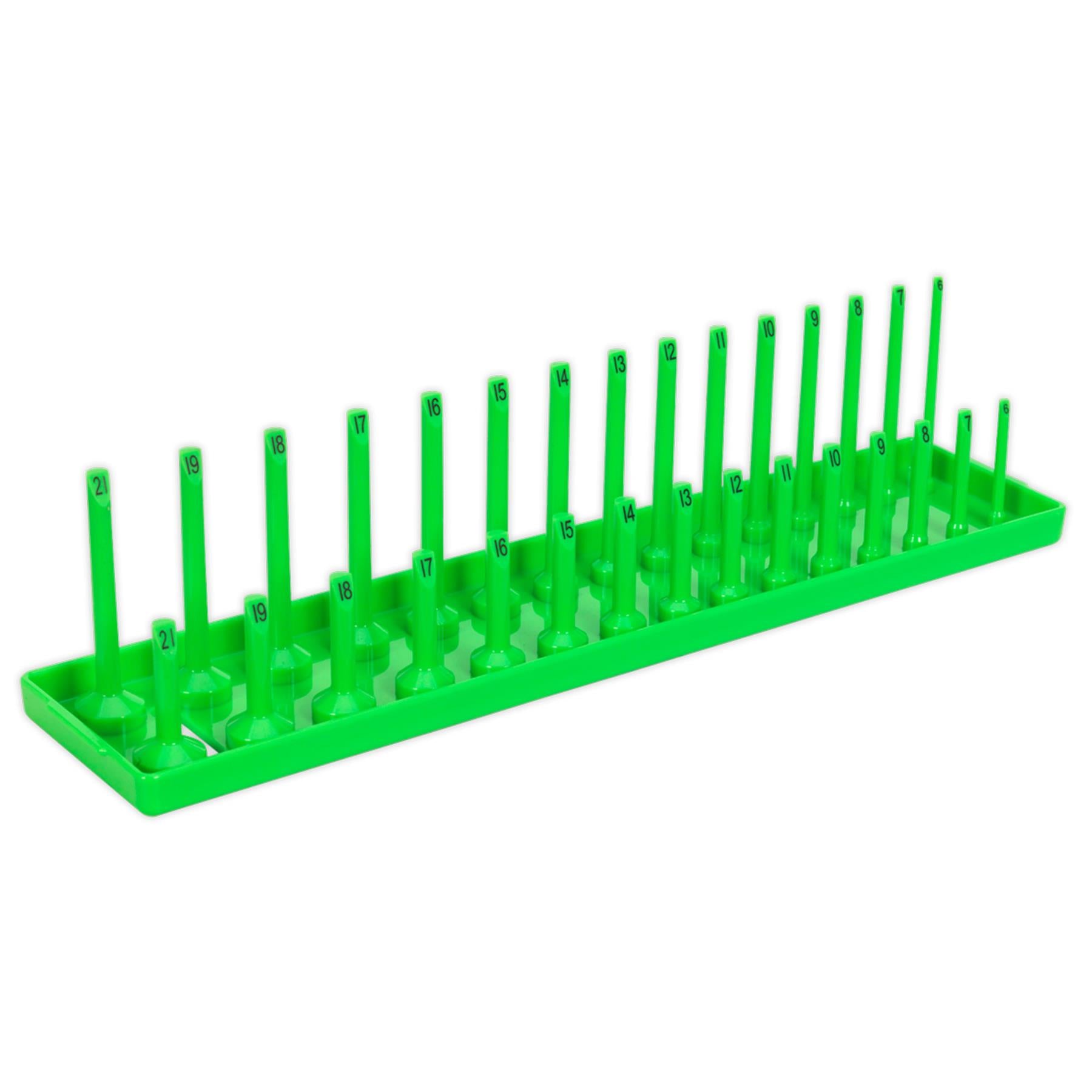 Sealey Socket Holder 3/8"Sq Drive 6-21mm Hi-Vis Green