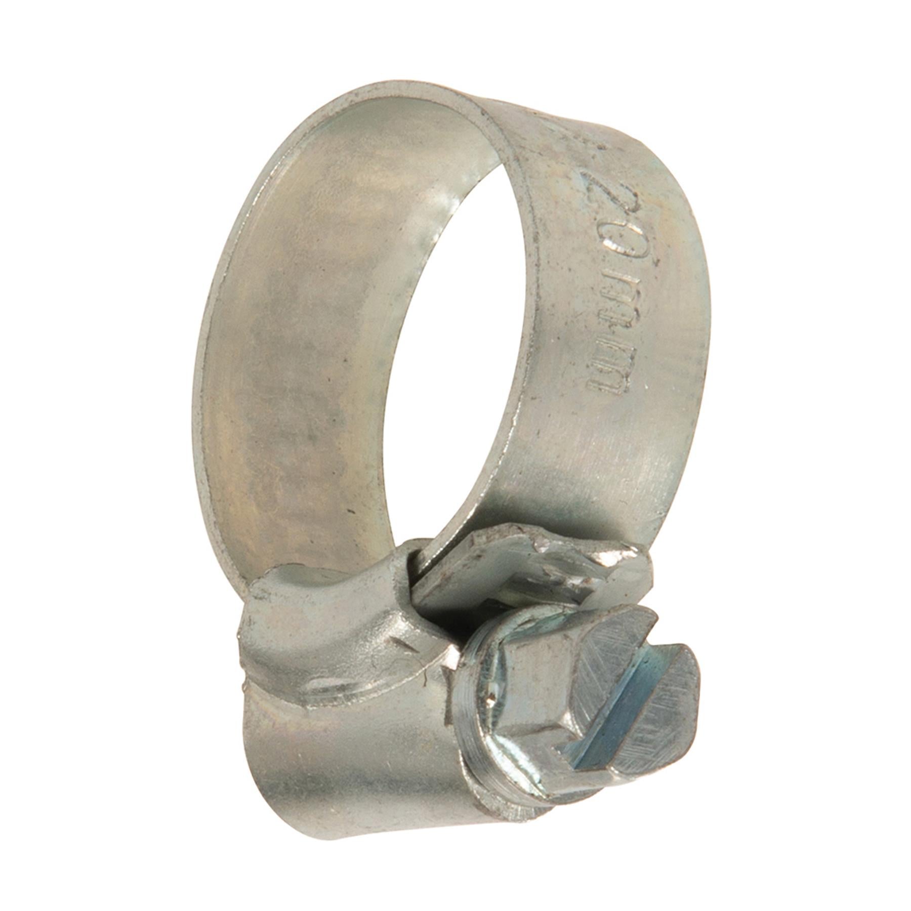 10Pk Hose Clips - 12 - 20mm (Oo) Zinc-Plated Mild Steel For Automotive Use