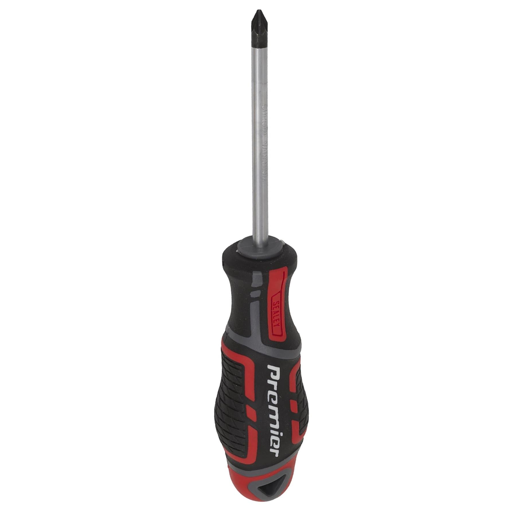 Sealey Screwdriver Pozi Pozidriv #1 x 75mm Soft Grip Handle Magnetic GripMAX