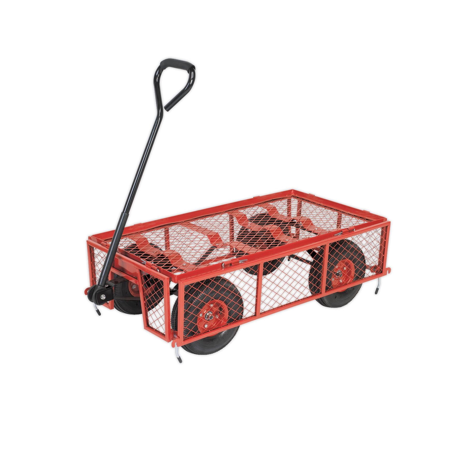 Sealey Platform Truck with Removable Sides Pneumatic Tyres 200kg