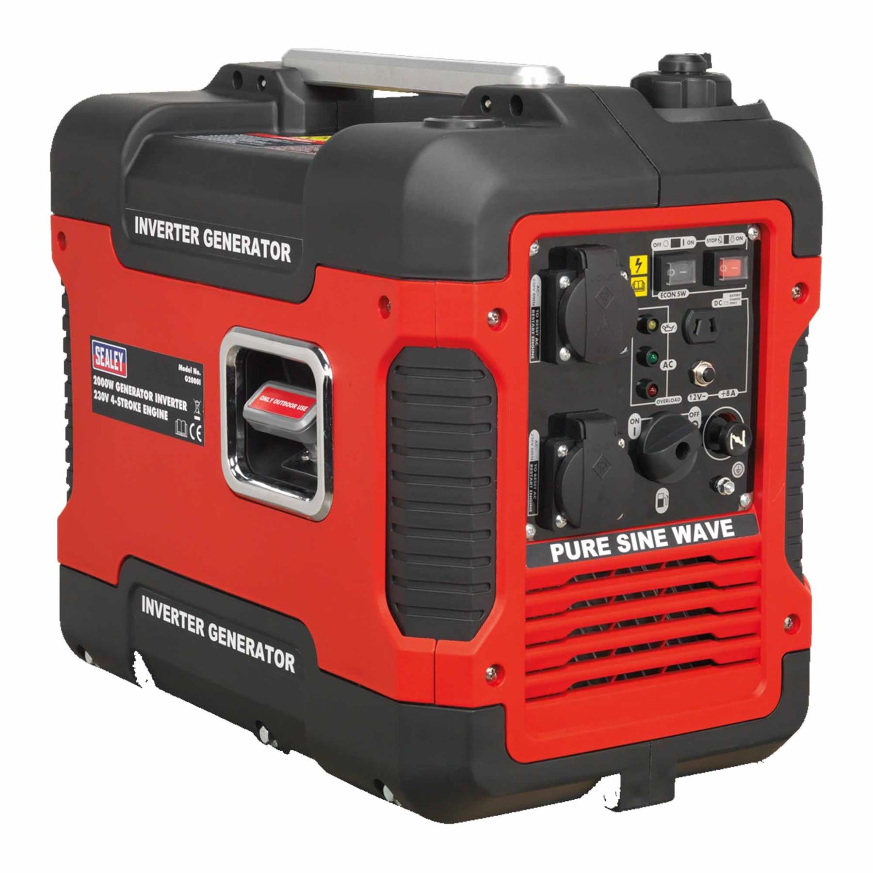 Sealey Inverter Generator 2000W 230V 4-Stroke Engine