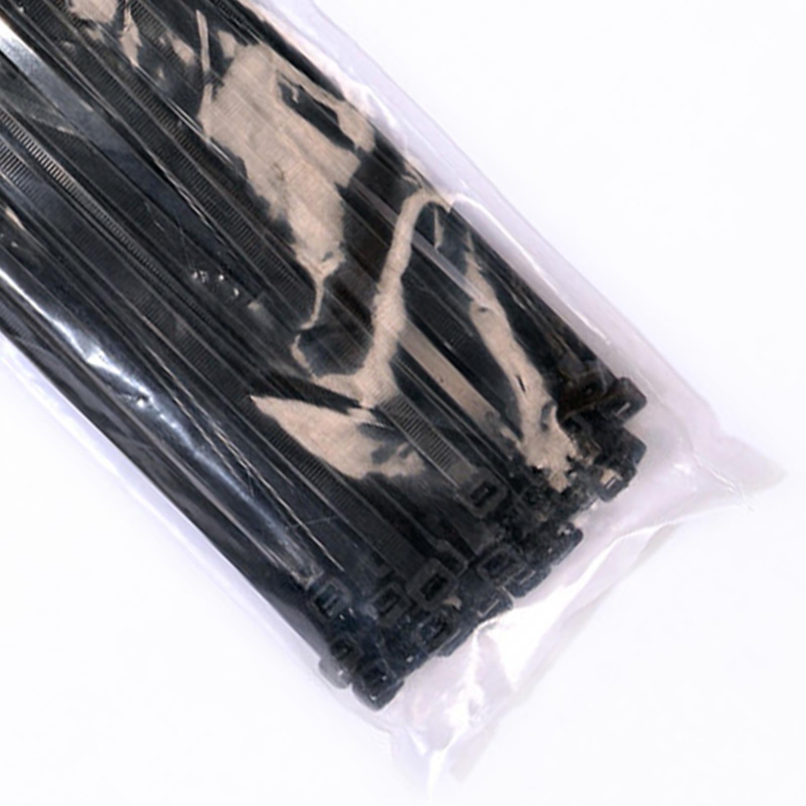 Reusable Cable Ties 7.5mm x 450mm Releasable Black Heavy Duty Zip Tie BlueSpot