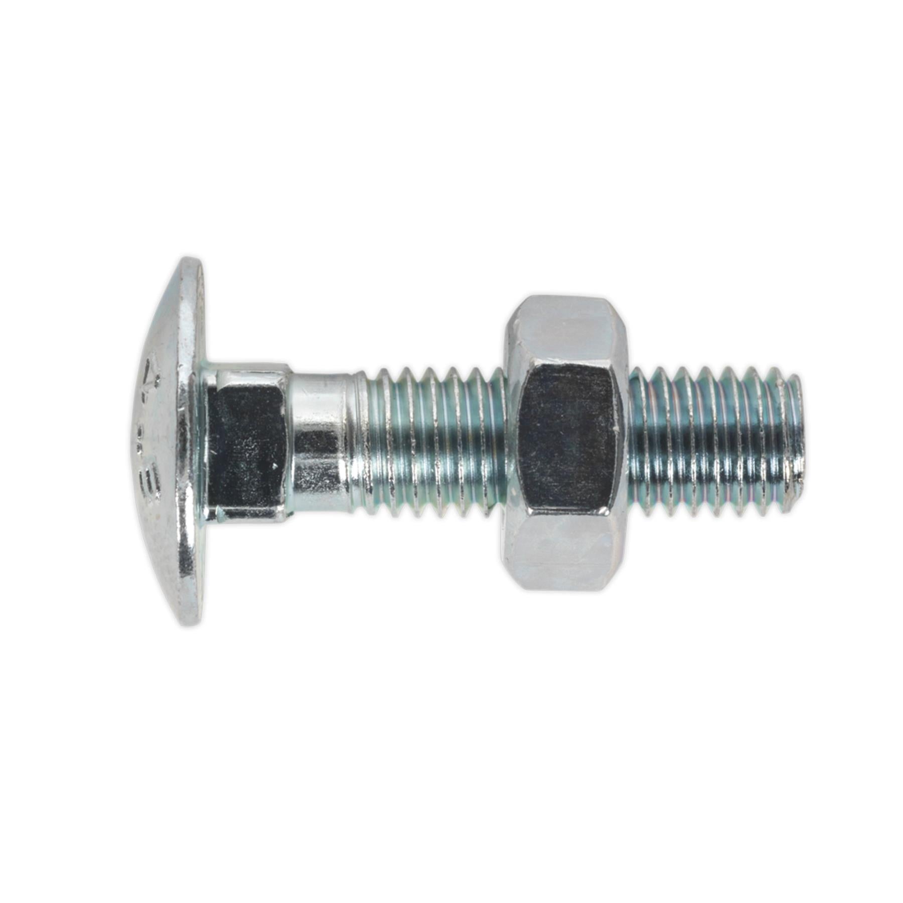 Sealey M10 (10mm) X 40mm Coach Bolts With Hexagon Full Nuts Zinc Pack Of 50