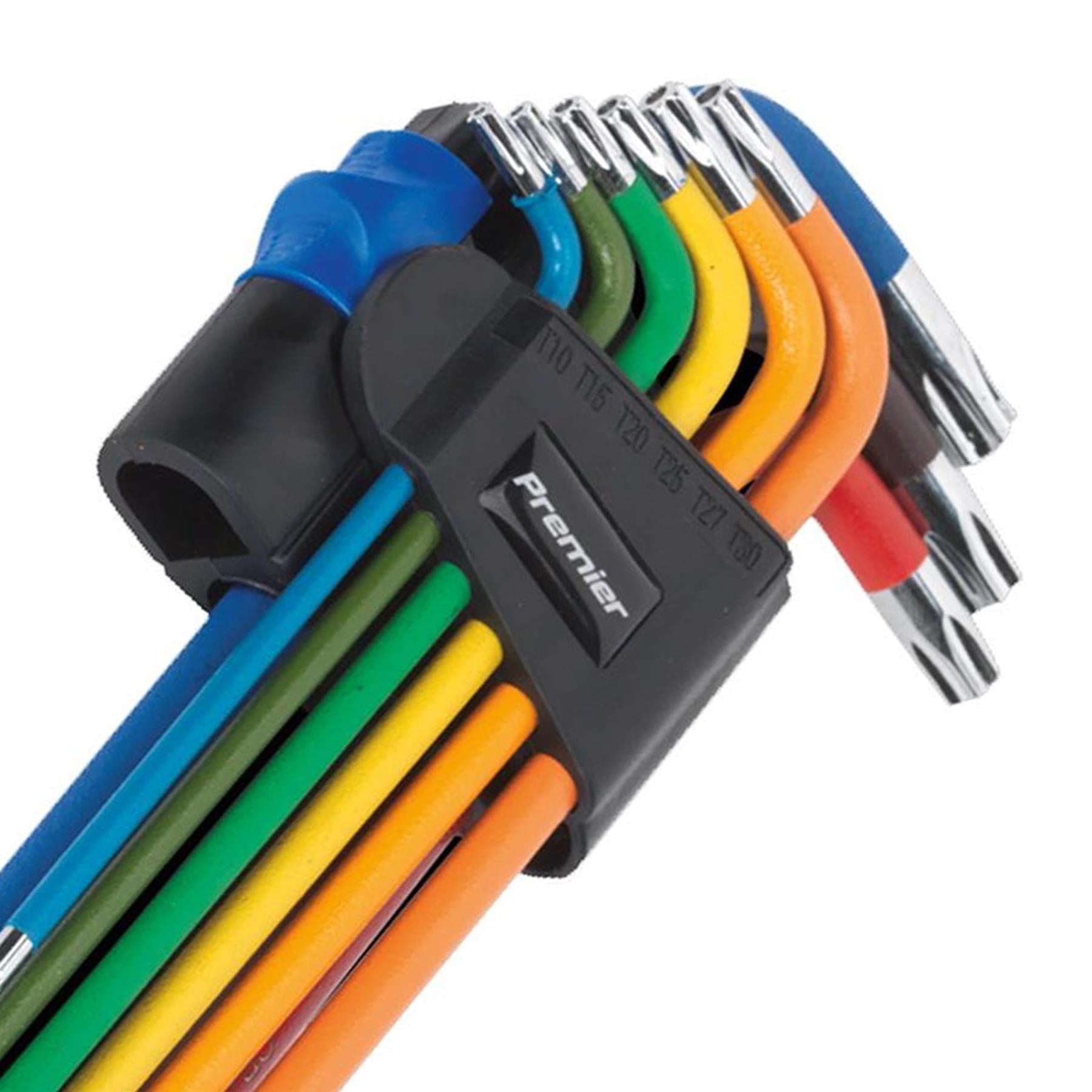 Sealey TRX-Star* Key Set 9pc Colour-Coded Extra Long