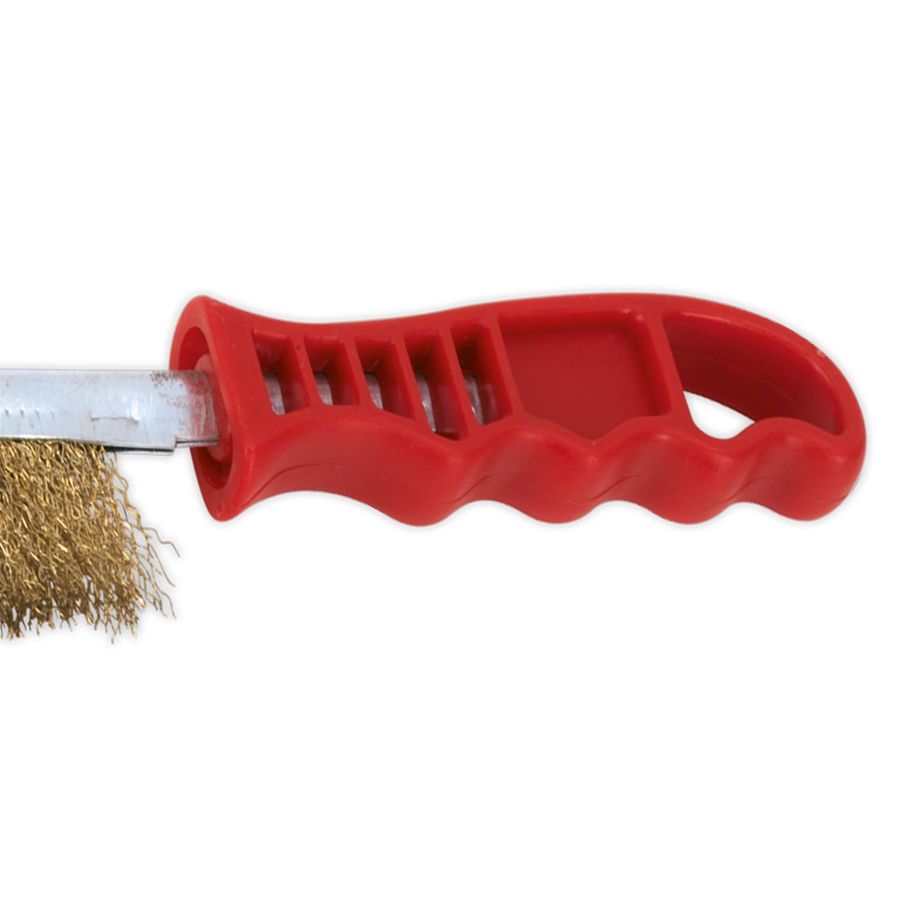 Wire Brush Brassed Steel Plastic Handle Sealey