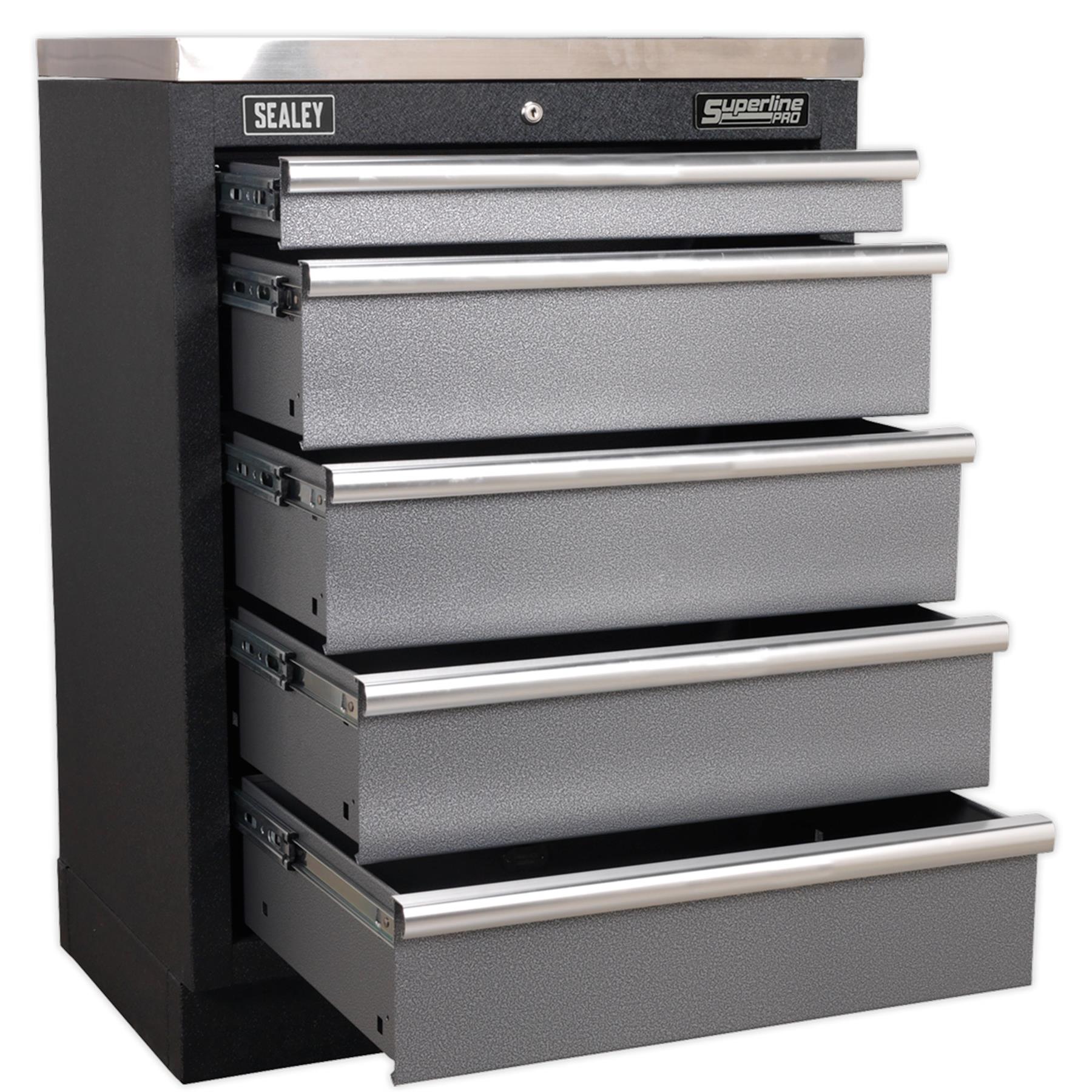 Sealey Modular 5 Drawer Cabinet High Quality lock with two keys. 680mm