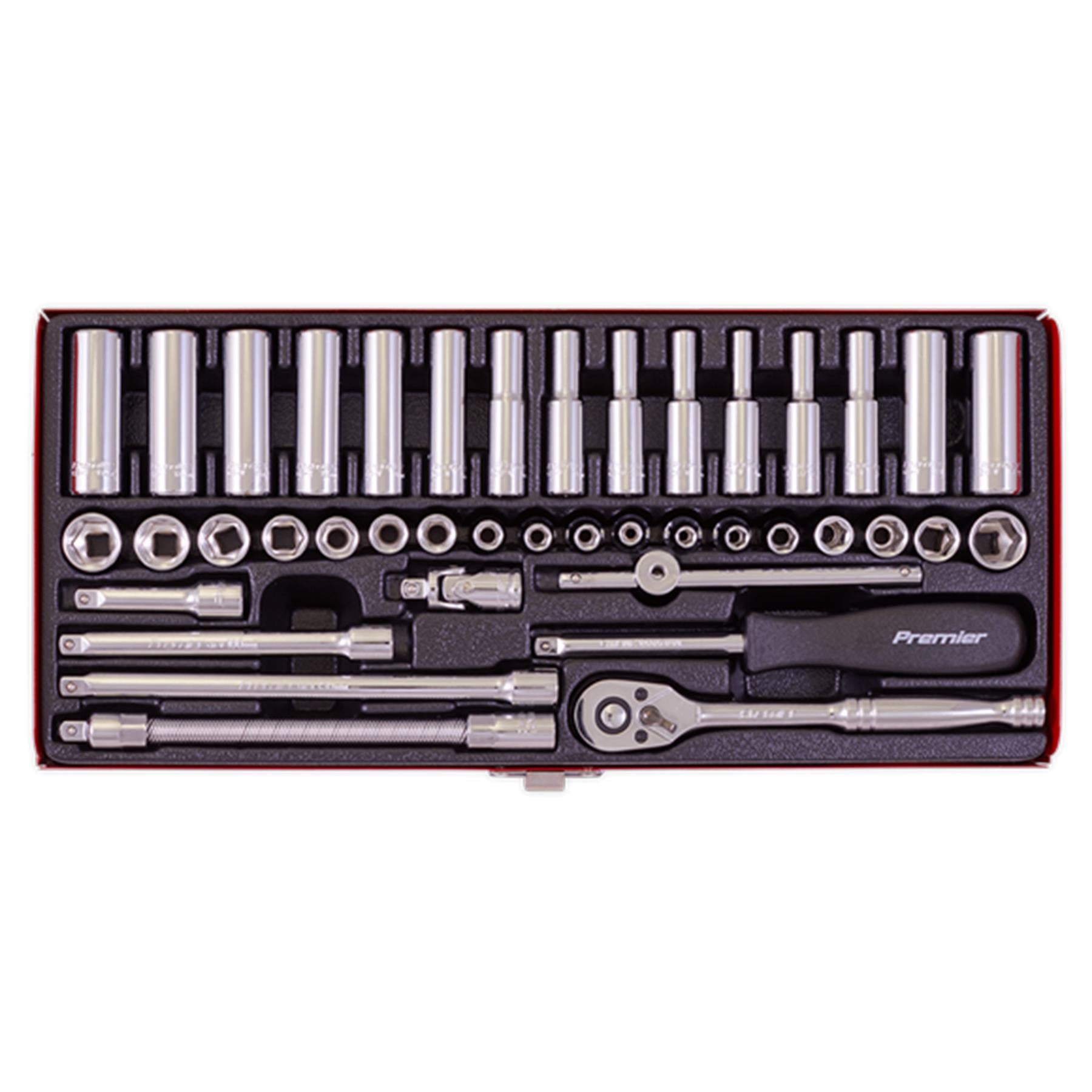 Sealey Socket Set 41pc 1/4"Sq Drive 6pt WallDrive� - Metric/Imperia