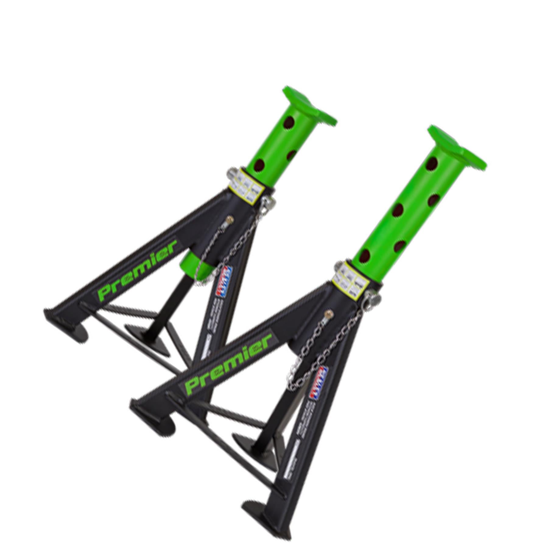 Sealey Axle Stands (Pair) 6tonne Capacity per Stand - Green