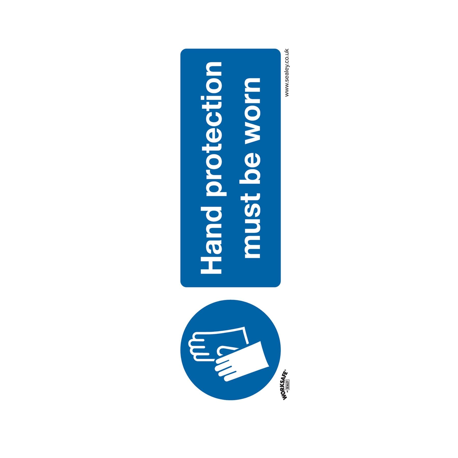 Mandatory Safety Sign - Hand Protection Must Be Worn - Self-Adhesive Vinyl