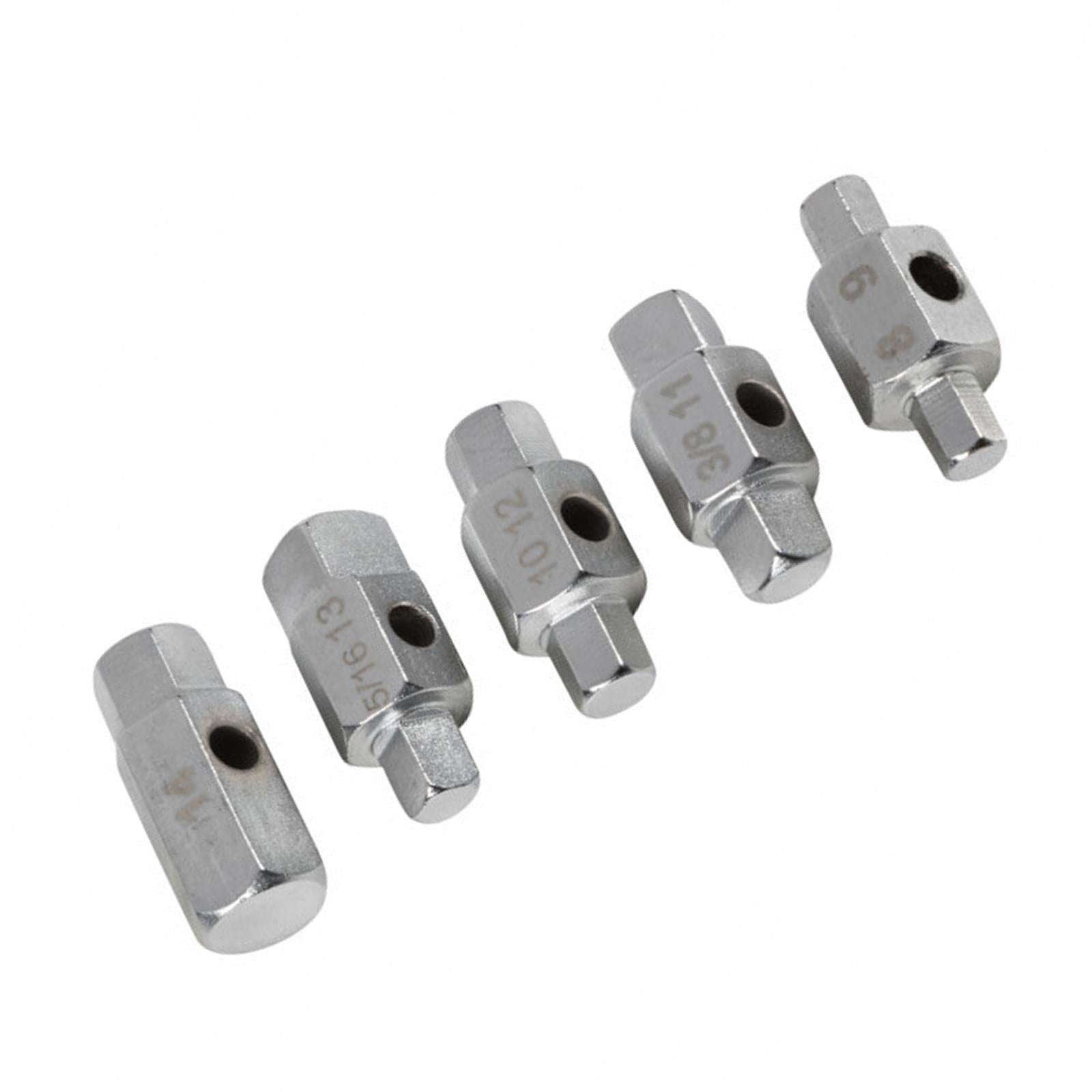 BlueSpot 5pc Double Sided Oil Sump Drain Plug Axle Gearbox Tool Key Socket Set