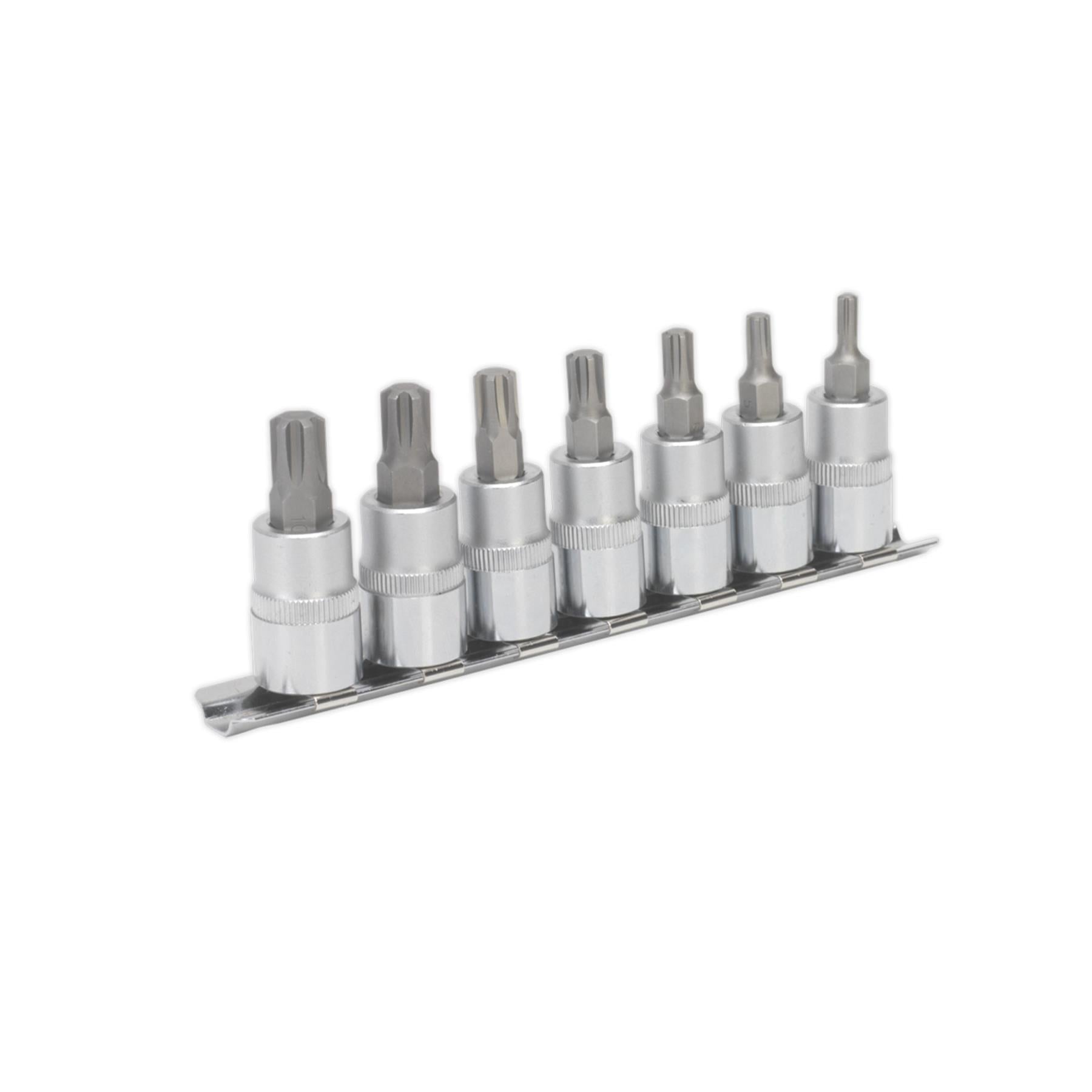 Sealey Ribe Socket Bit Set 7pc 3/8"Sq Drive 50mm