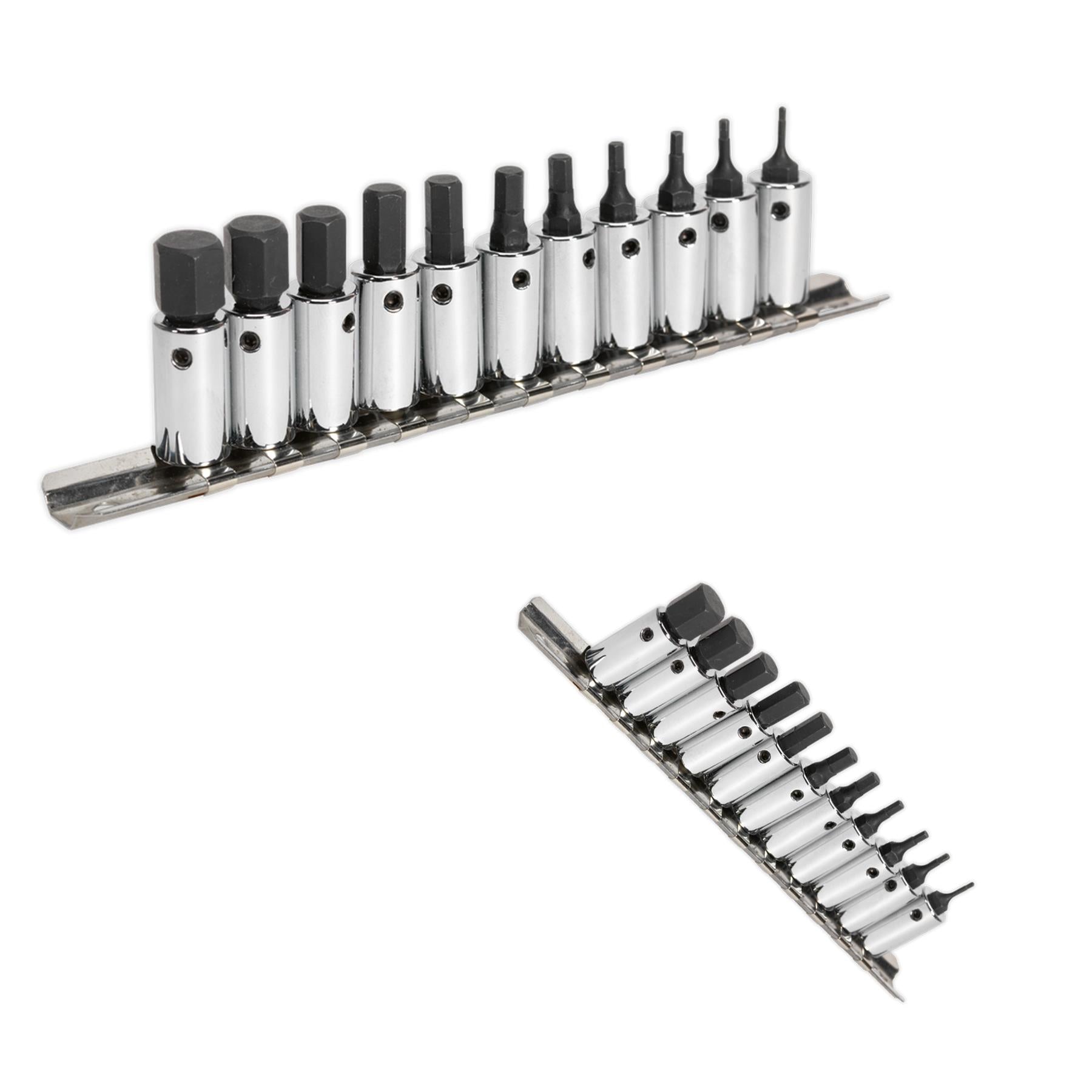 Sealey Hex Socket Bit Set 11pc 1/4"Sq Drive Metric