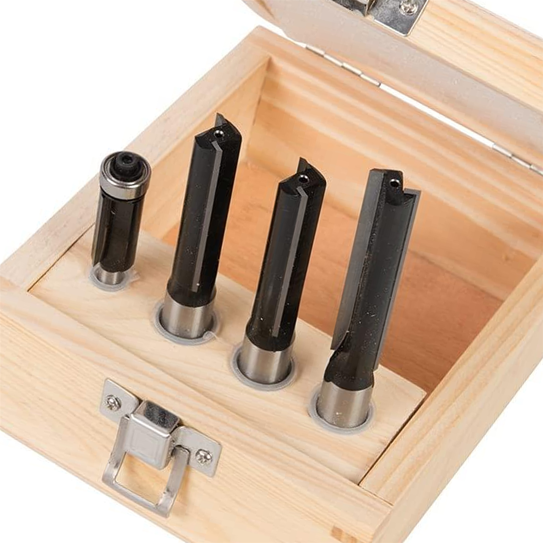 1/2" Kitchen Worktop Fitters Bit Set 4Pce Twin Flutes For Clean, Precise Cutting