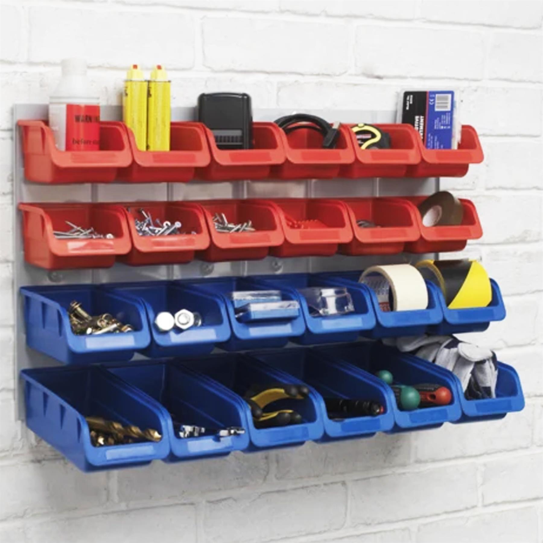 Sealey Bin & Panel Combination 24 Bins - Red/Blue