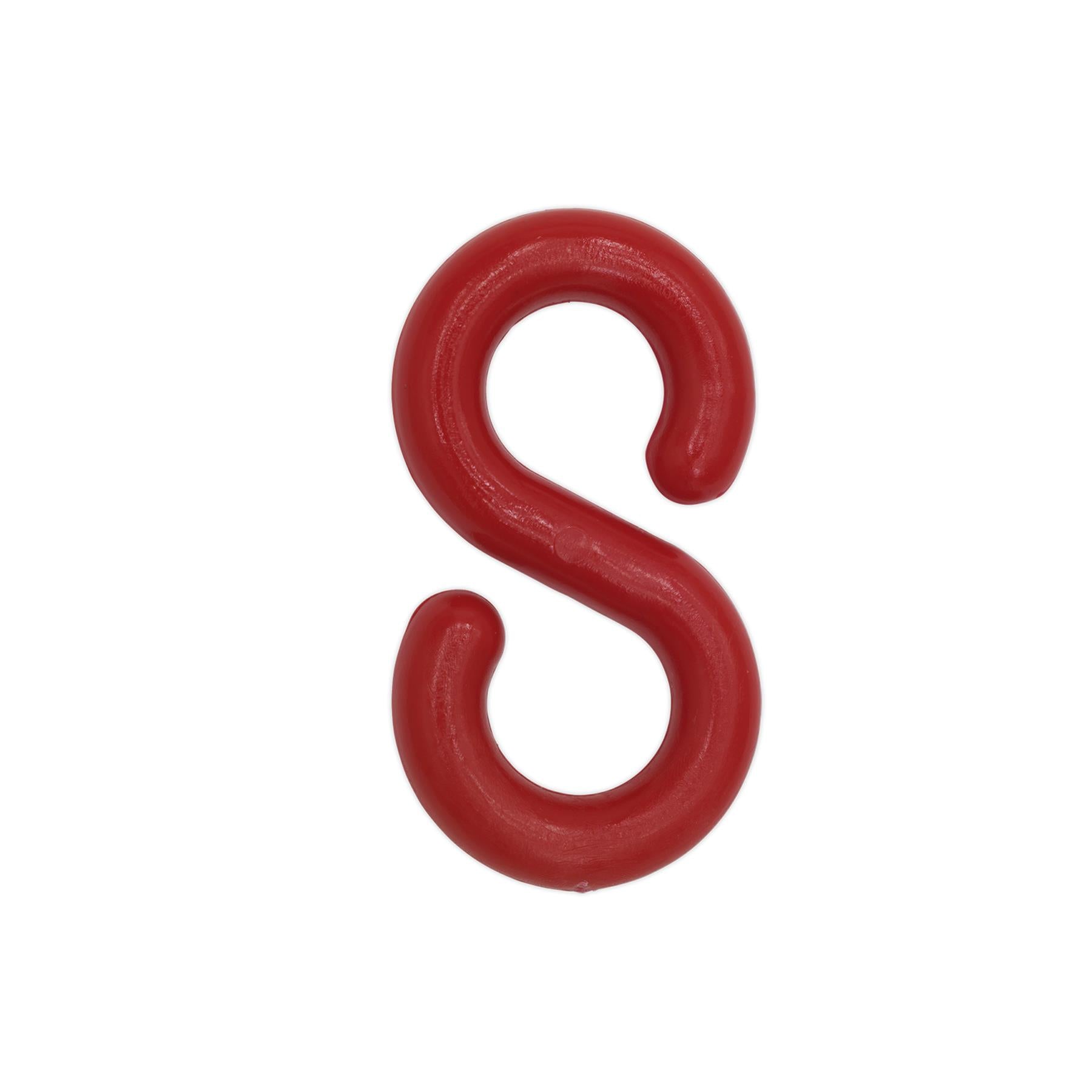 Sealey Plastic Chain S-Hook Red plastic S-hooks Pack of 10