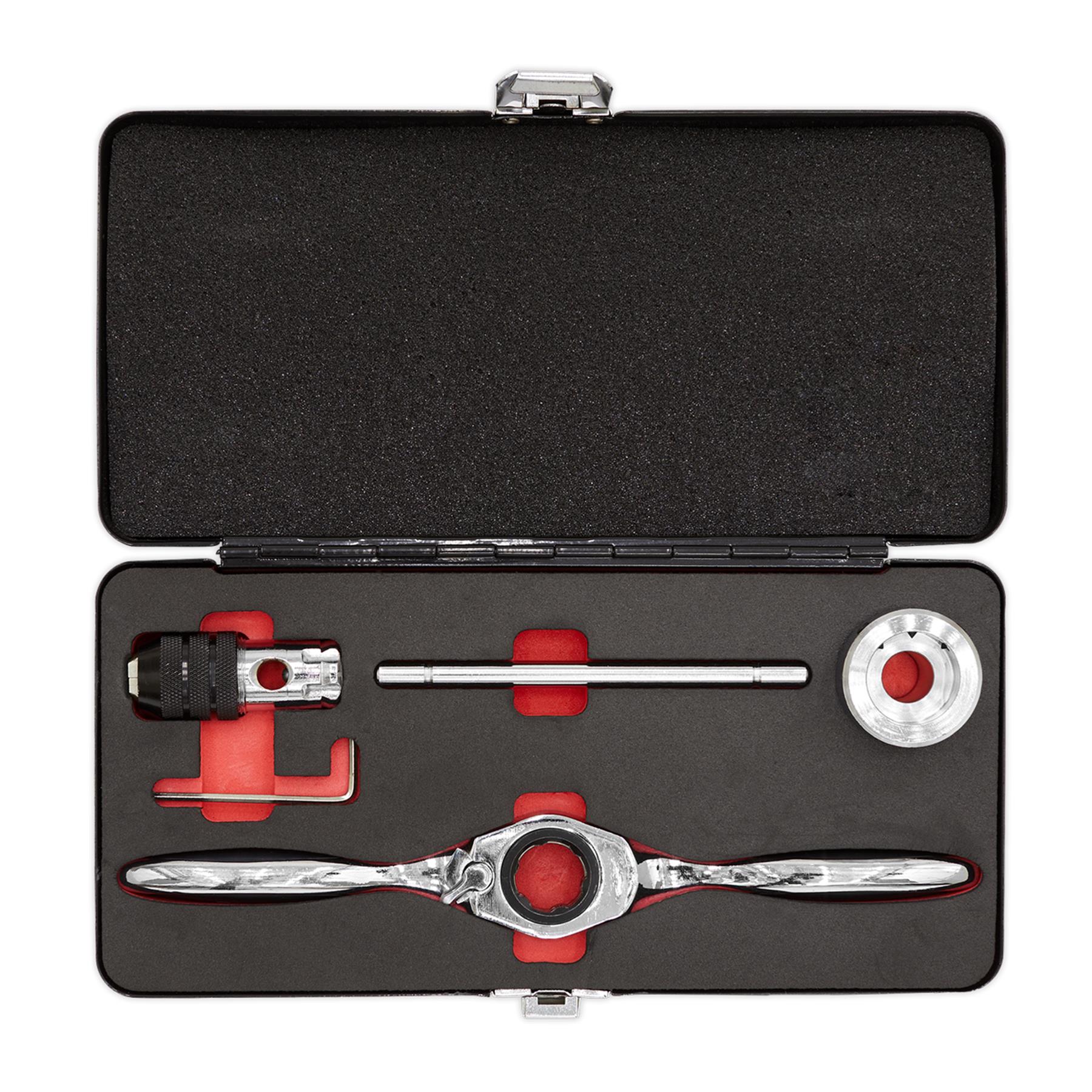 Sealey 5pc Bi-Directional Ratchet Tap and Die Holder Set Steel M3 - M12