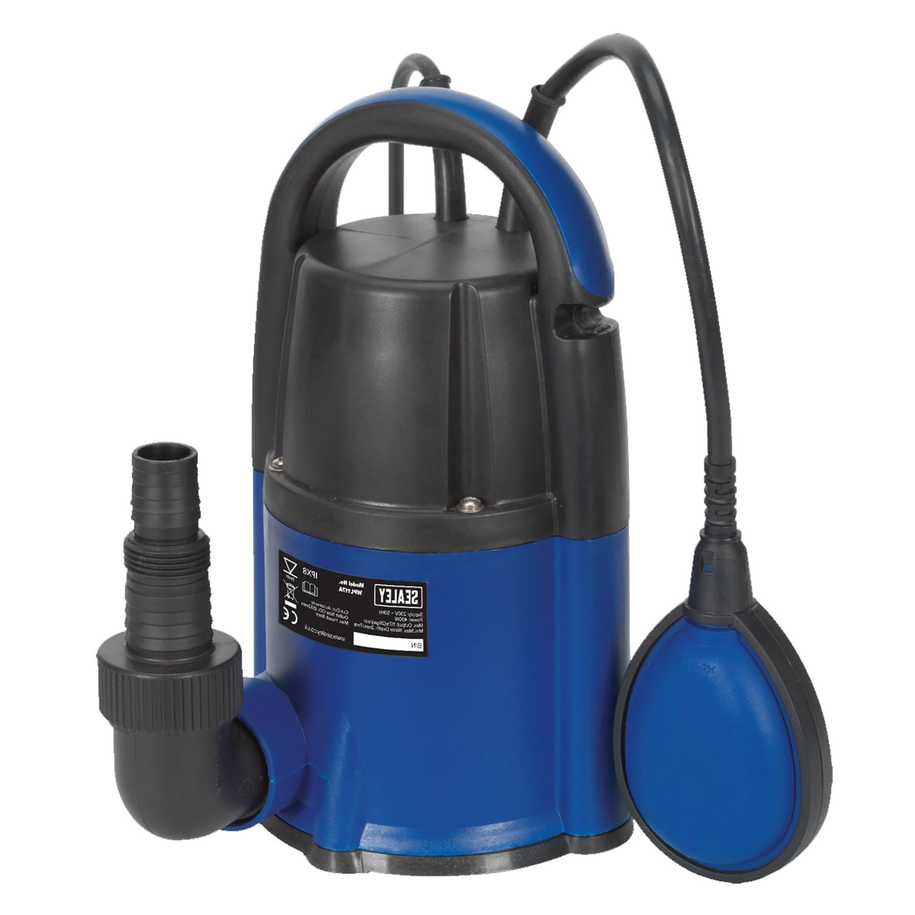 Submersible Water Pump Auto Low Level 2mm 117L/min 230V Sealey