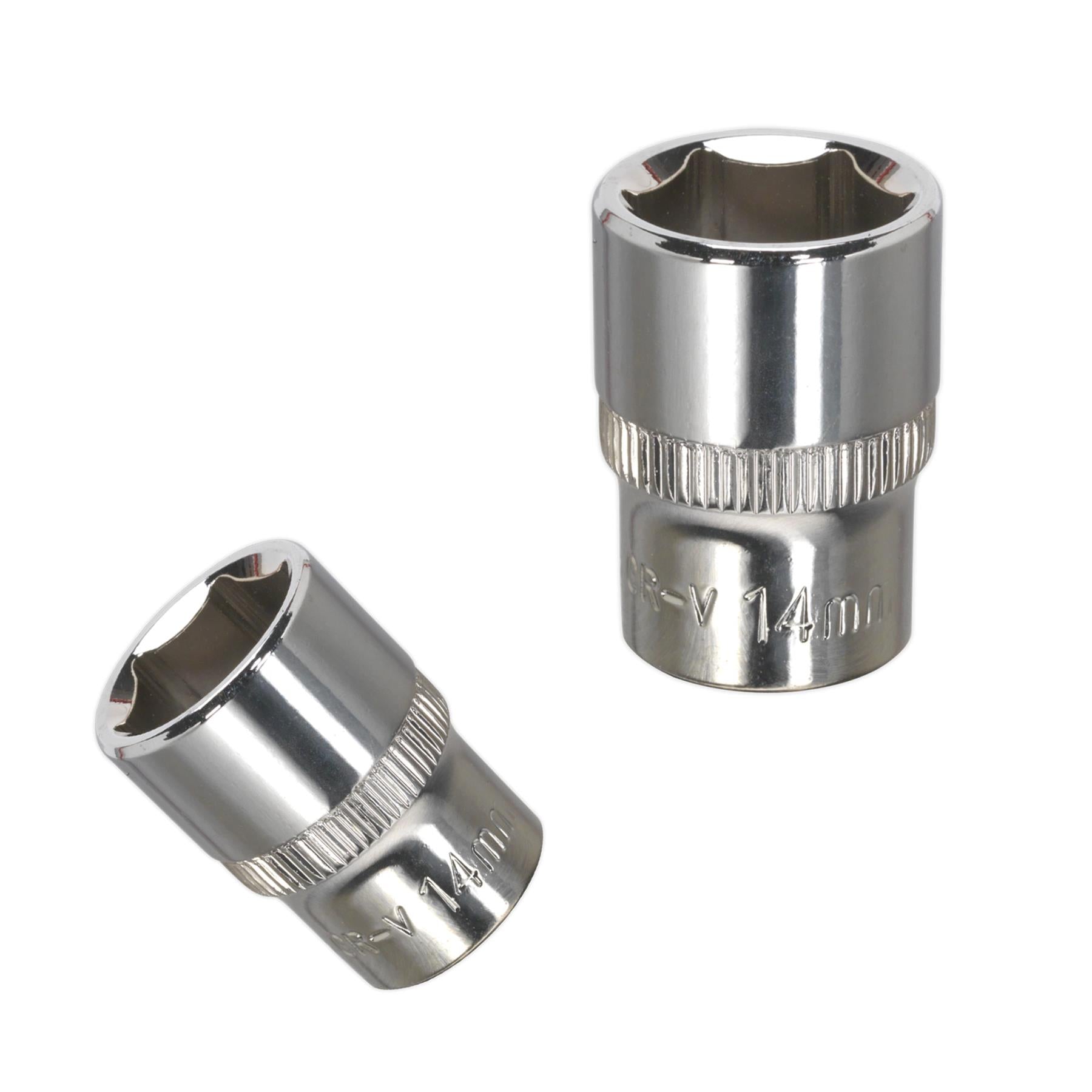 Sealey WallDrive Socket 14mm 3/8"Sq Drive Fully Polished