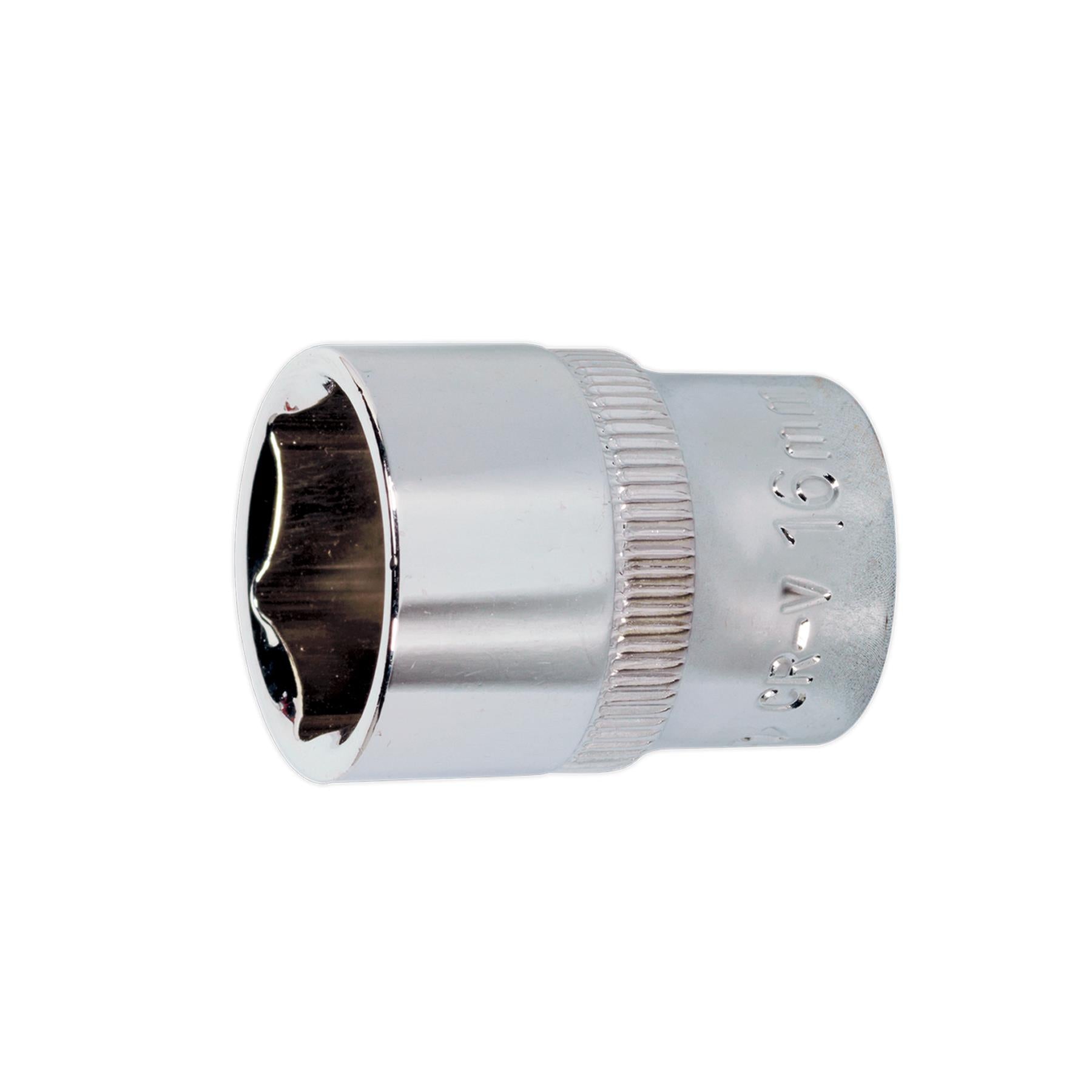 Sealey WallDrive Socket 16mm 3/8"Sq Drive Fully Polished