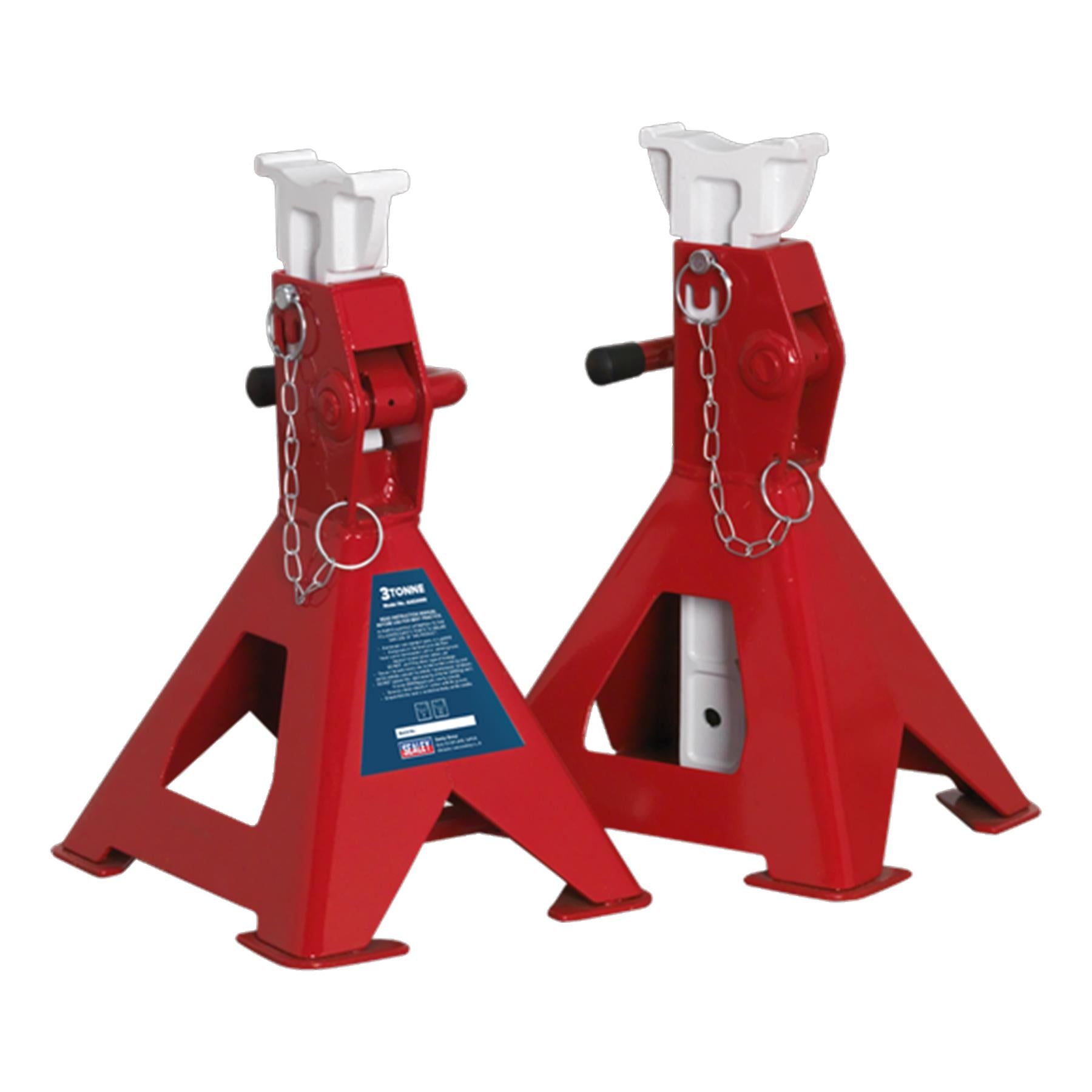 Sealey Pair Of 3 Tonne Axle Stands Lifting Capacity Per Stand Auto Rise Ratchet