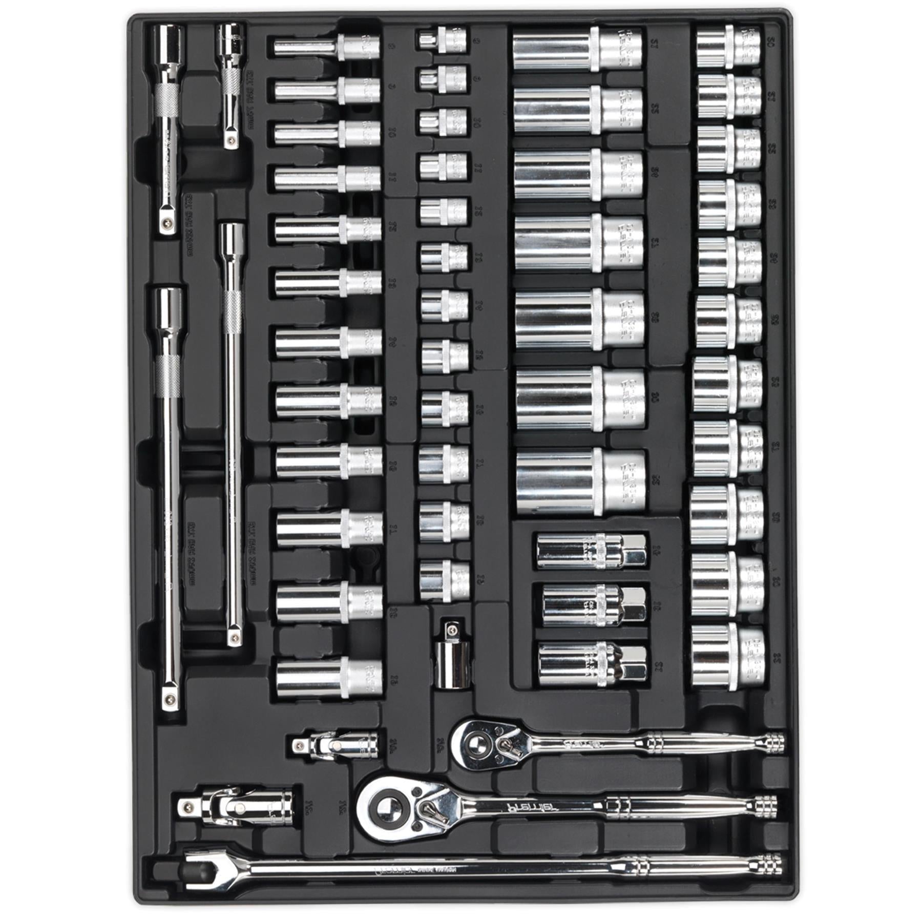 Sealey Tool Tray with Socket Set 55pc 3/8" & 1/2"Sq Drive