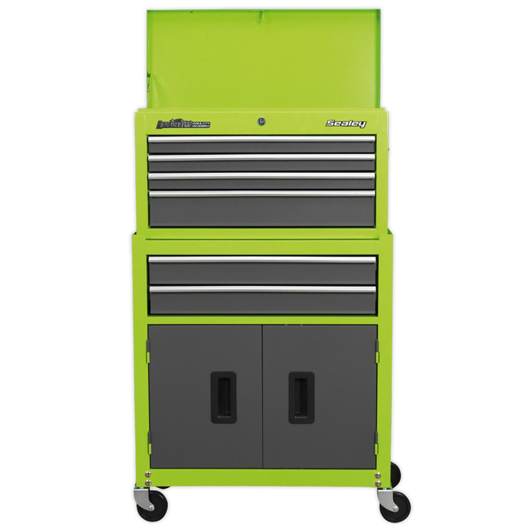 Sealey Topchest & Rollcab Combo 6 Drawer- Hi-Vis Green/Grey