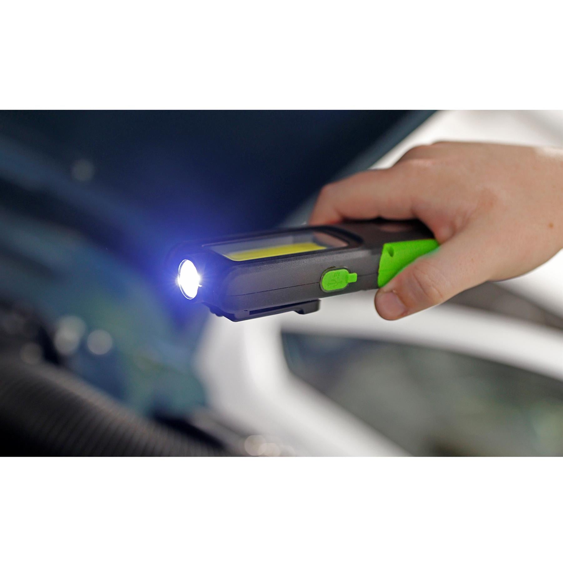 Sealey R/Charge Inspection Light 5W COB & 3W LED & Power Bank-Green