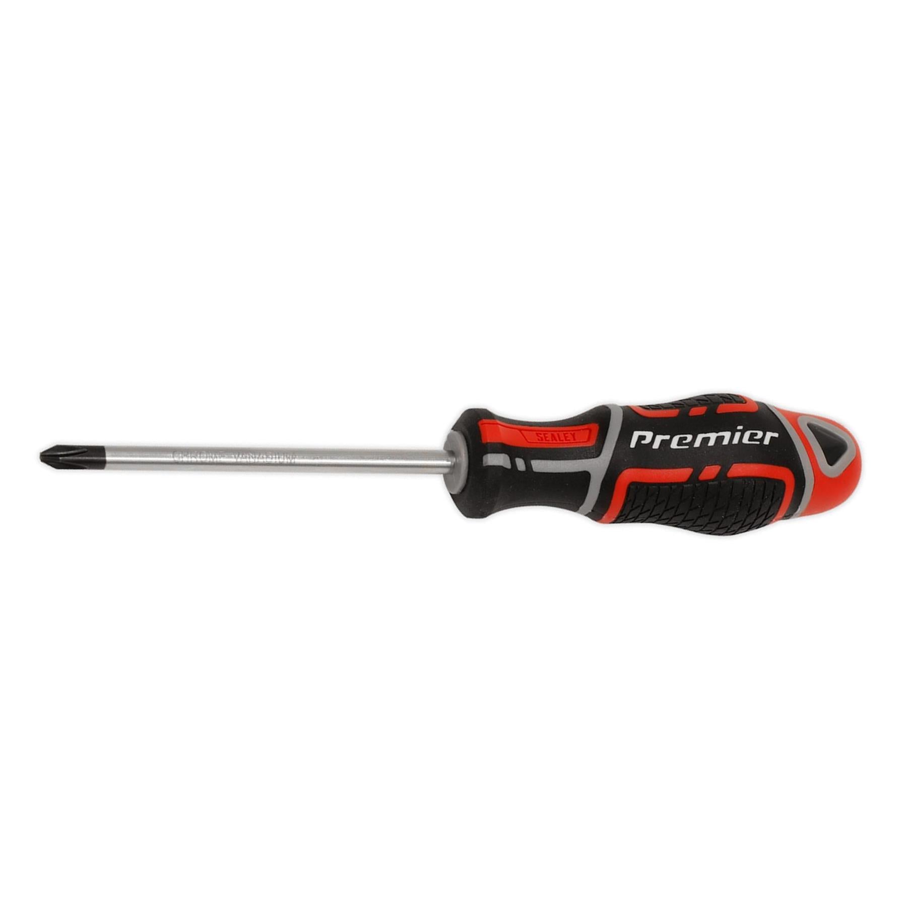 Sealey Screwdriver Pozi Pozidriv #2 x 100mm Soft Grip Handle Magnetic GripMAX