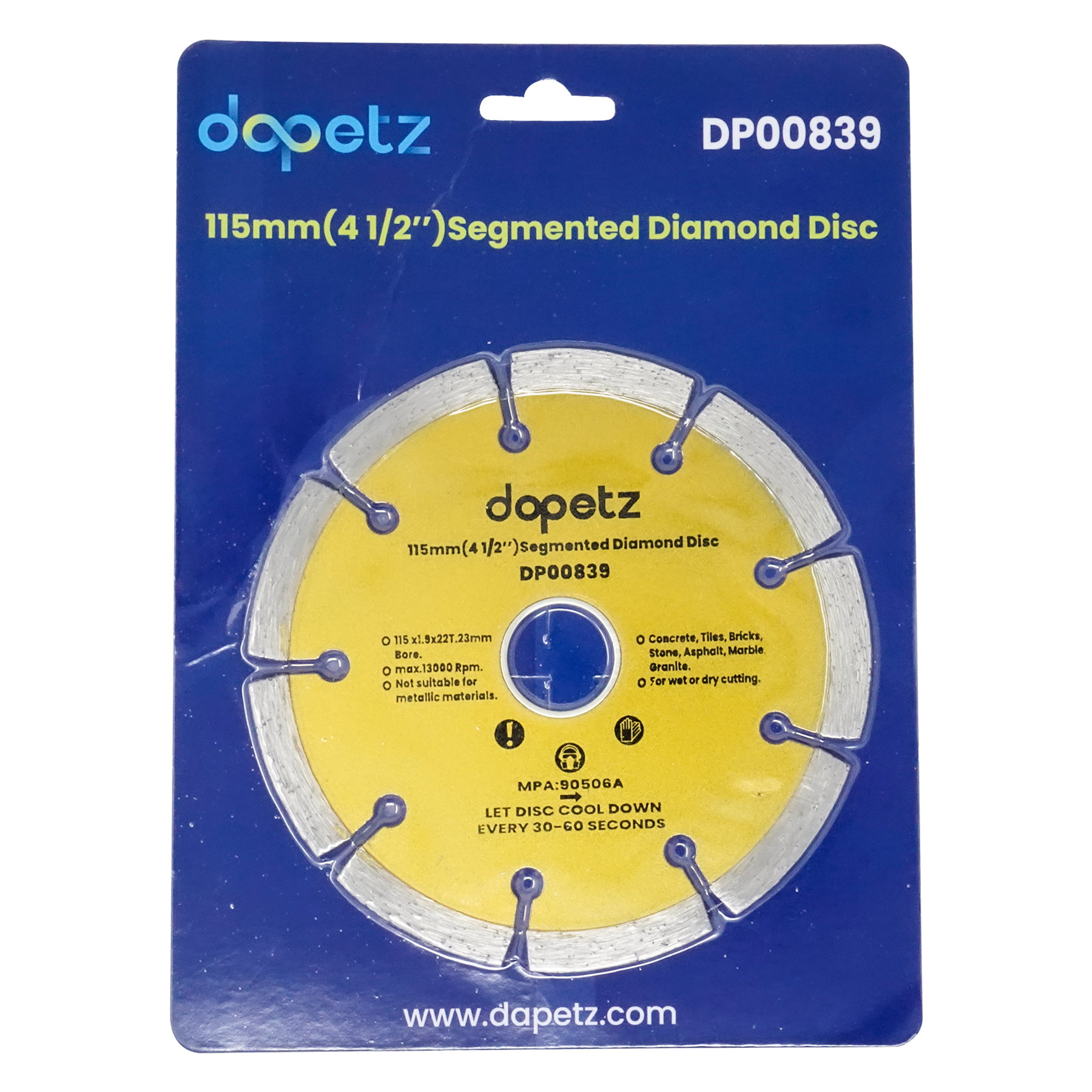 115mm Diamond Cutting Discs 41/2" Angle Grinder Blade, Tile Stone & Concrete