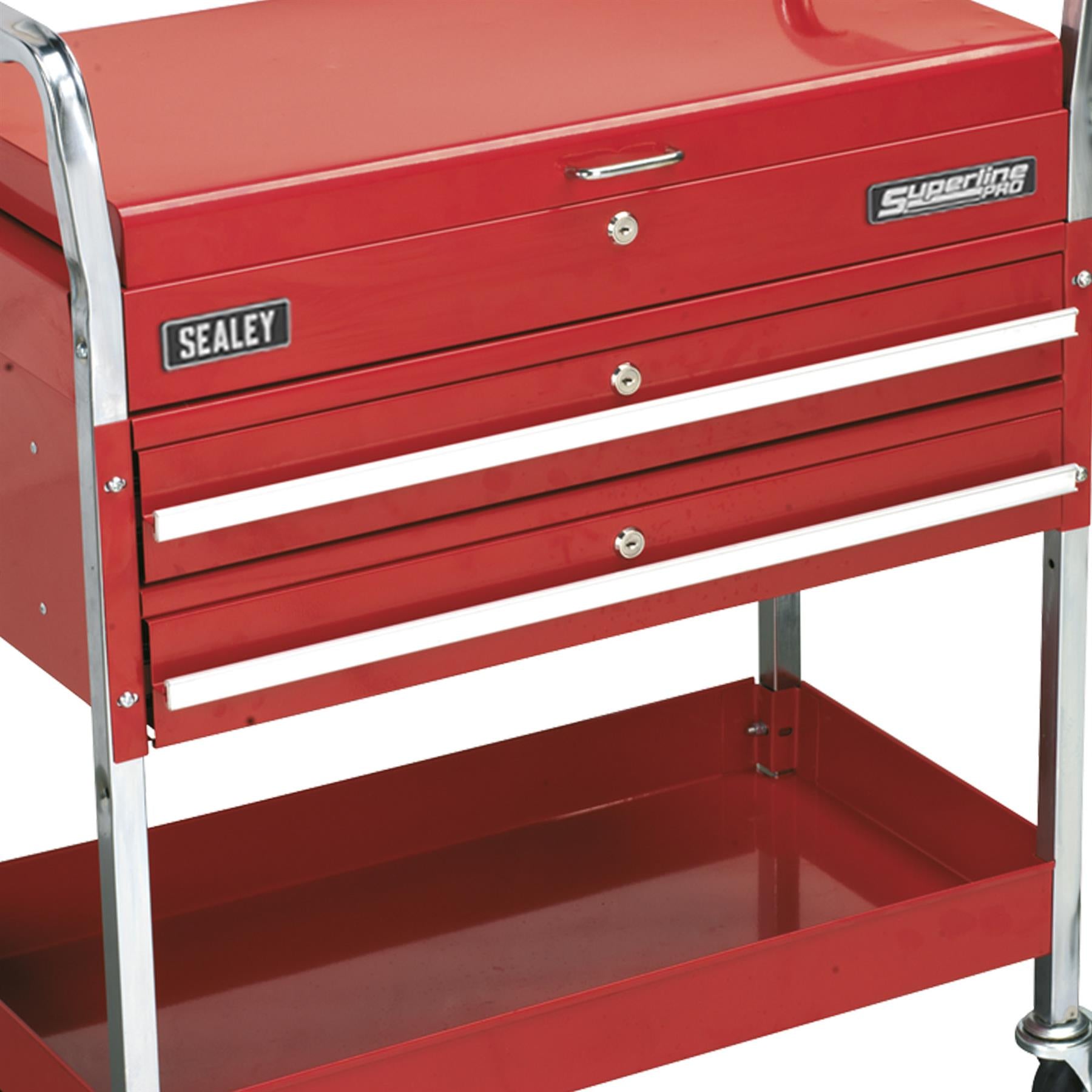Sealey Trolley 2-Level Heavy-Duty with Lockable Top & 2 Drawers