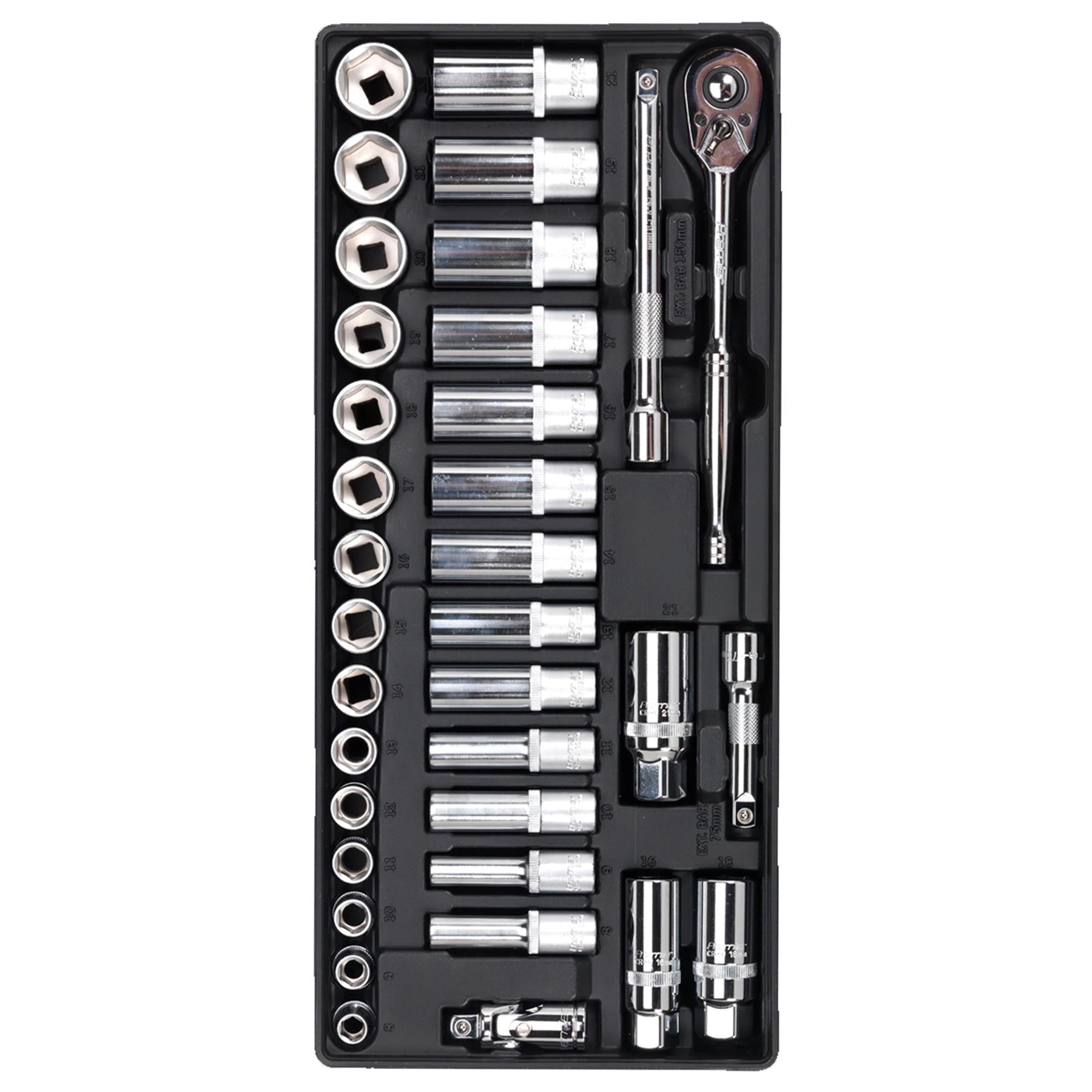 Sealey Tool Tray with Socket Set 35pc 3/8"Sq Drive