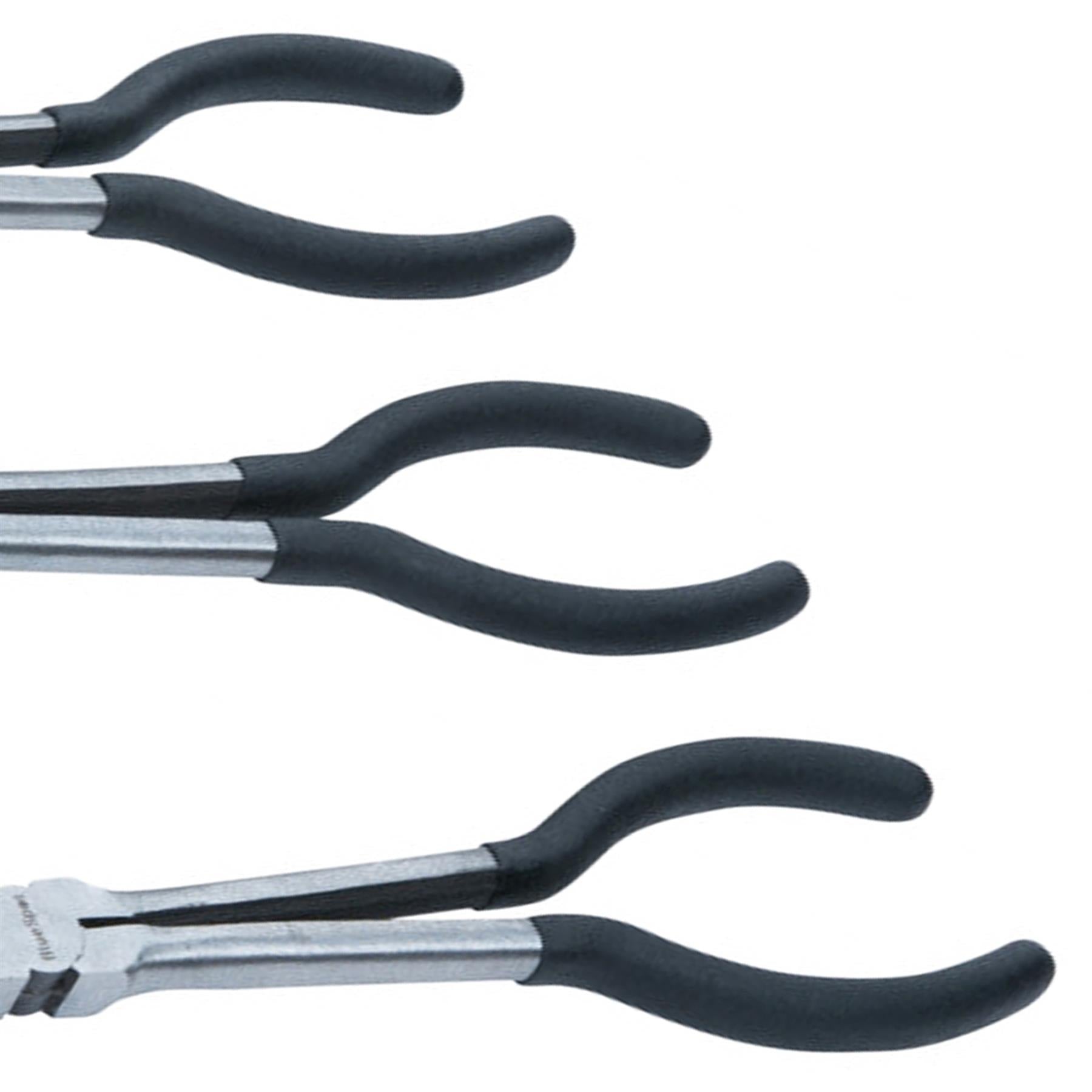 BlueSpot 3Pce Long Reach Plier Set Polished Head Soft-Grip Handles