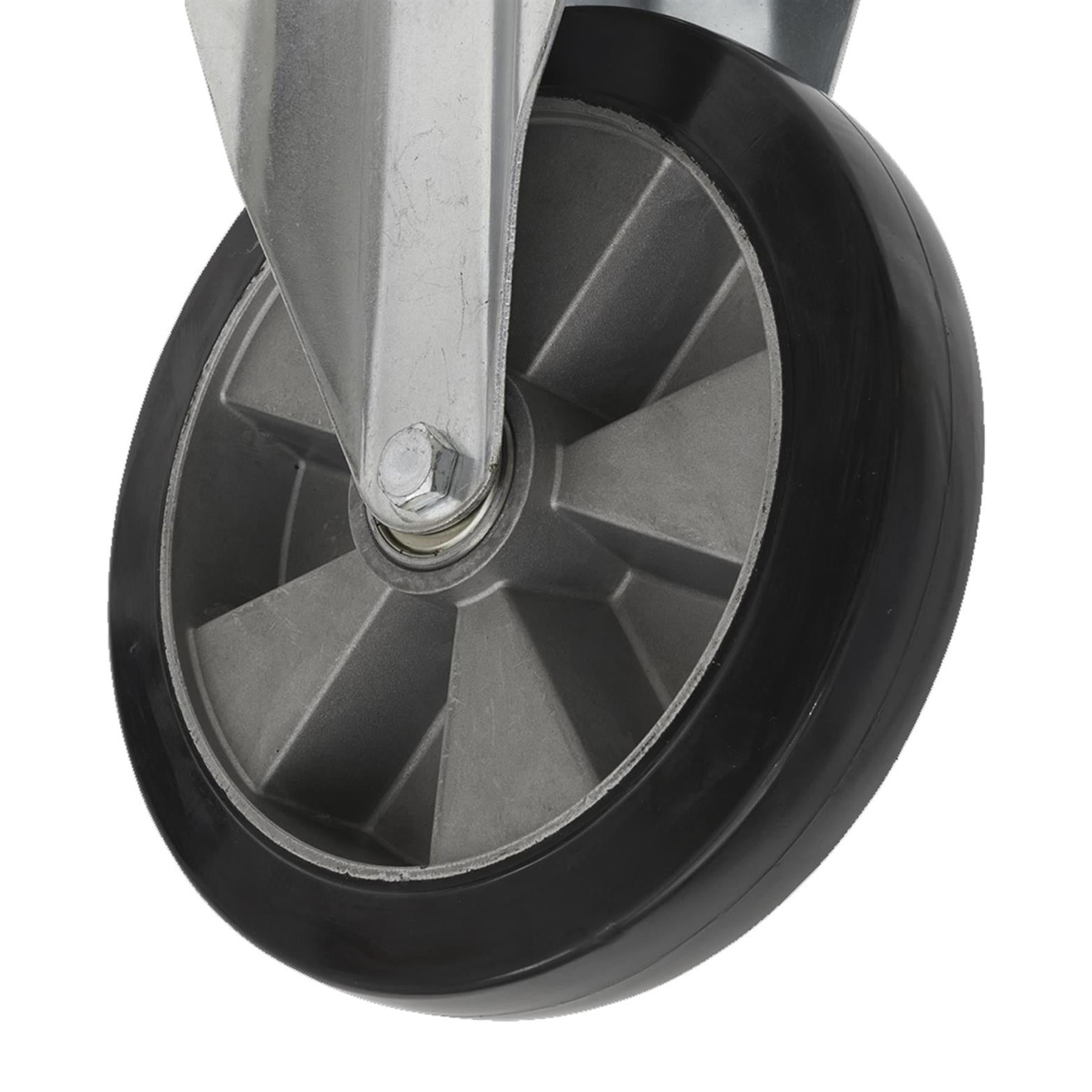 Sealey Heavy-Duty Rubber Castor Wheel Fixed Plate 152mm
