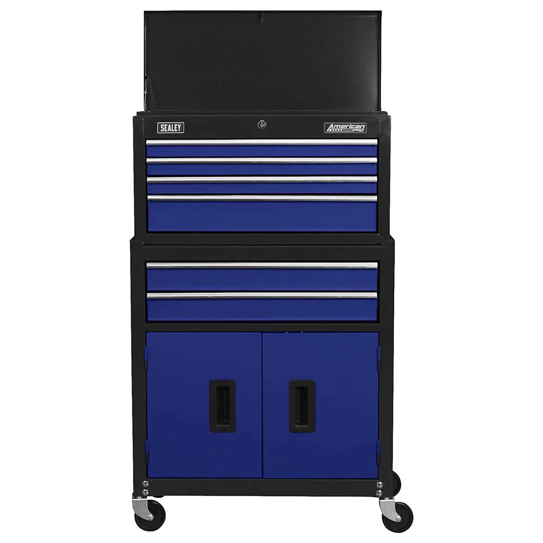 Sealey Topchest & Rollcab Combination 6 Drawer with Ball-Bearing Slides - Blue