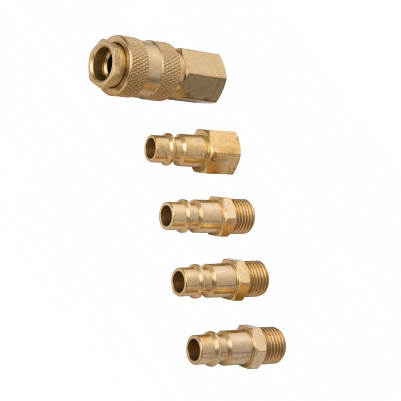 BlueSpot 5Pce Brass Air Fittings (BSP) Corrosion Resistant For 1/4" BSP Air Hose